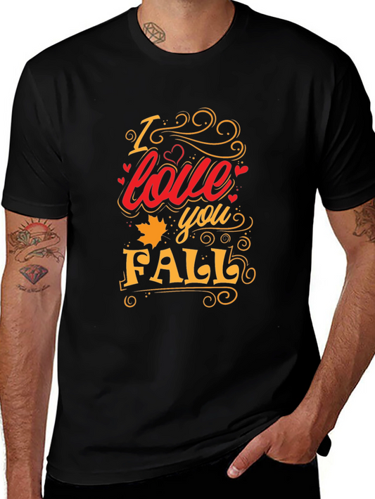 I Love You Fall Graphic Tee - Trendy Autumn T-Shirt