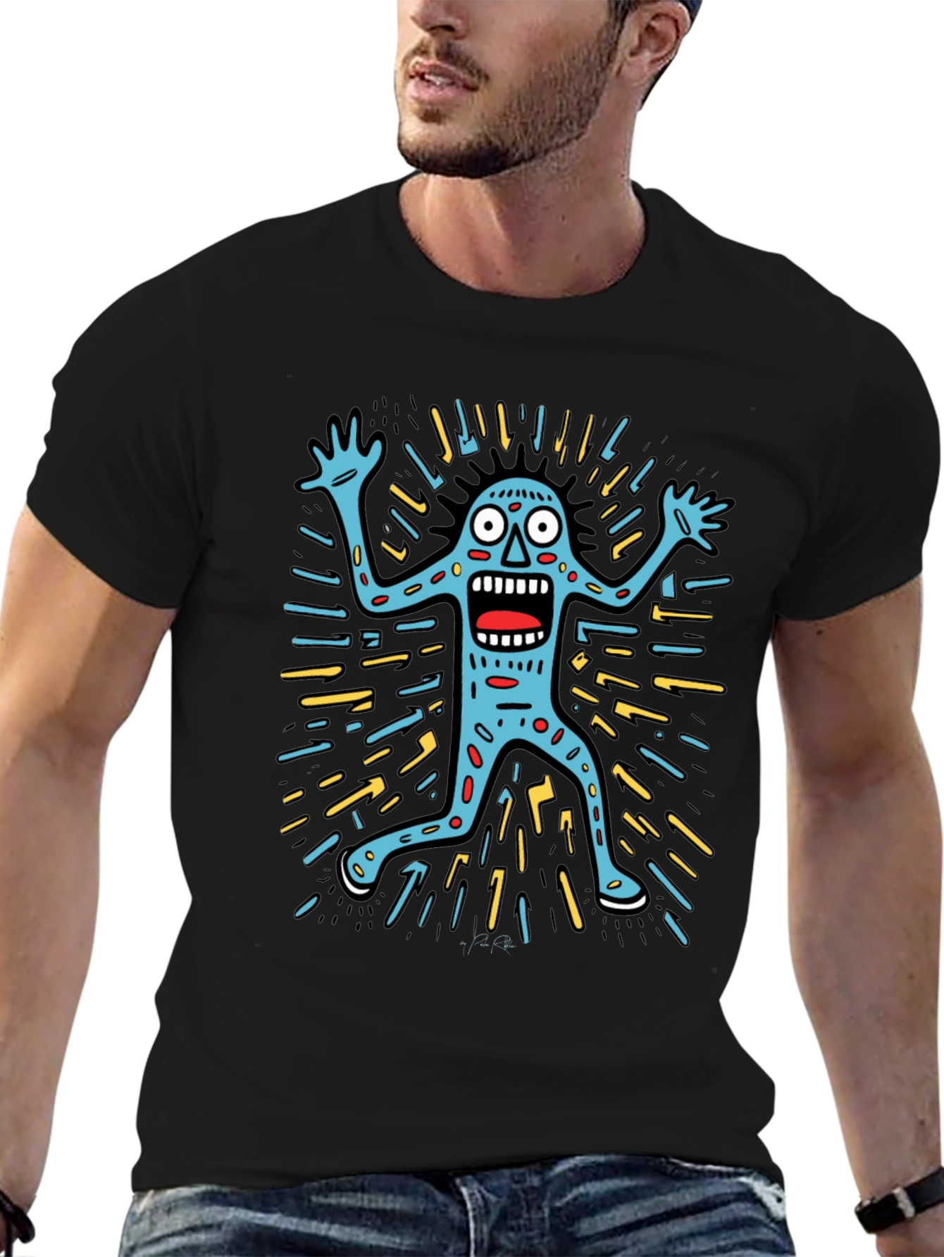 Monster Graphic Black T-Shirt