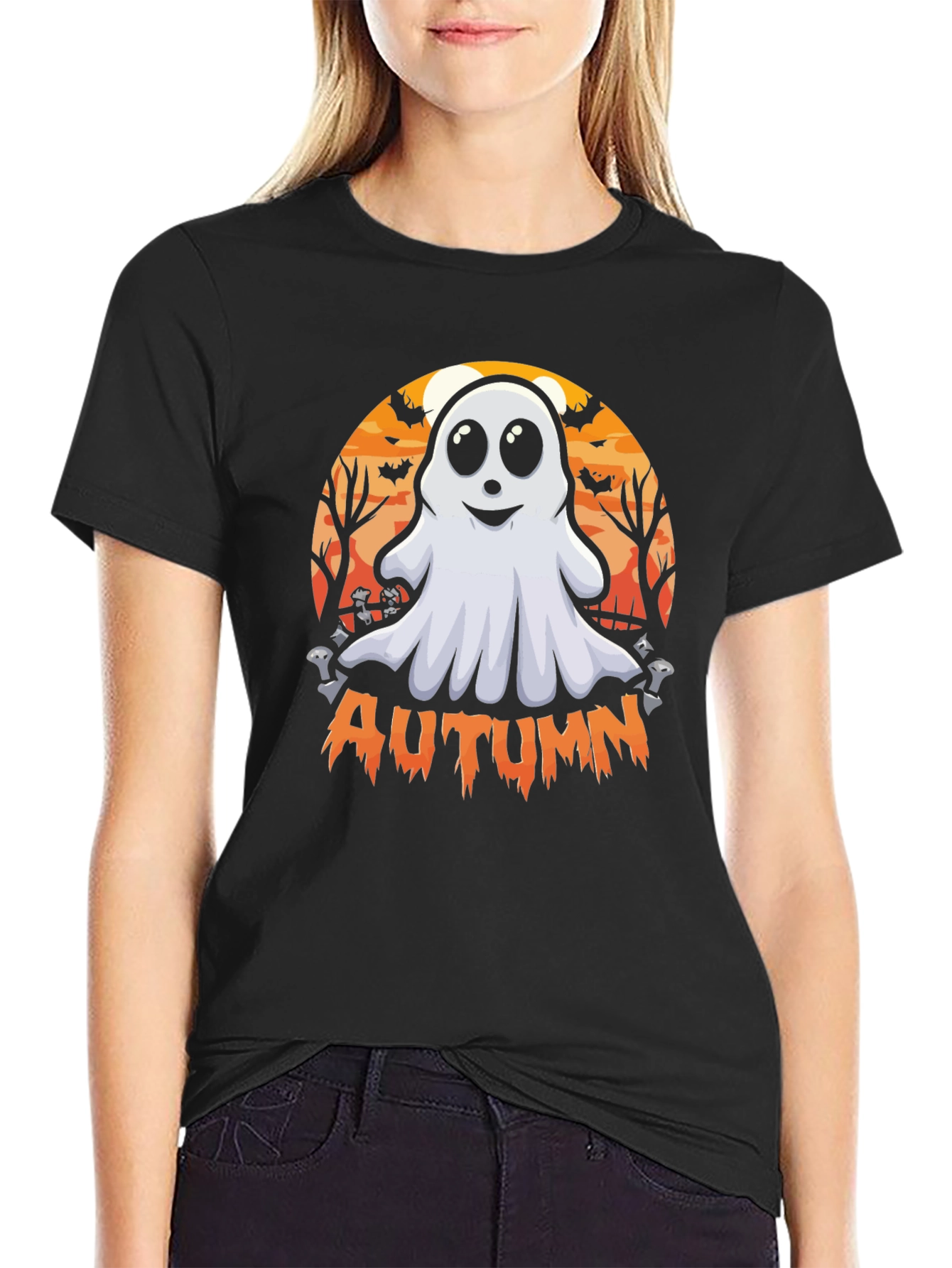 Autumn Ghost Graphic Tee - Halloween