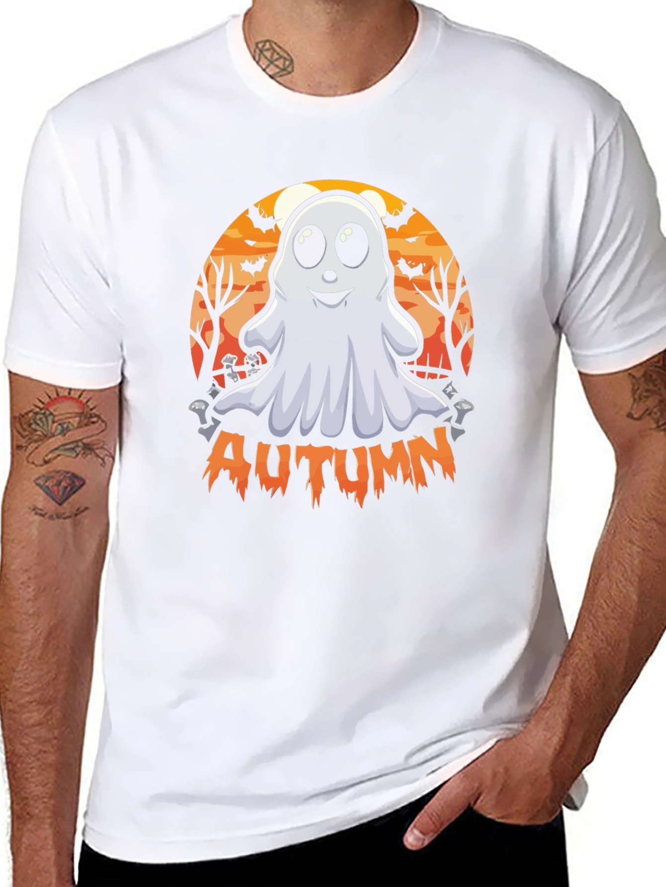 Autumn Ghost Graphic Tee - Halloween
