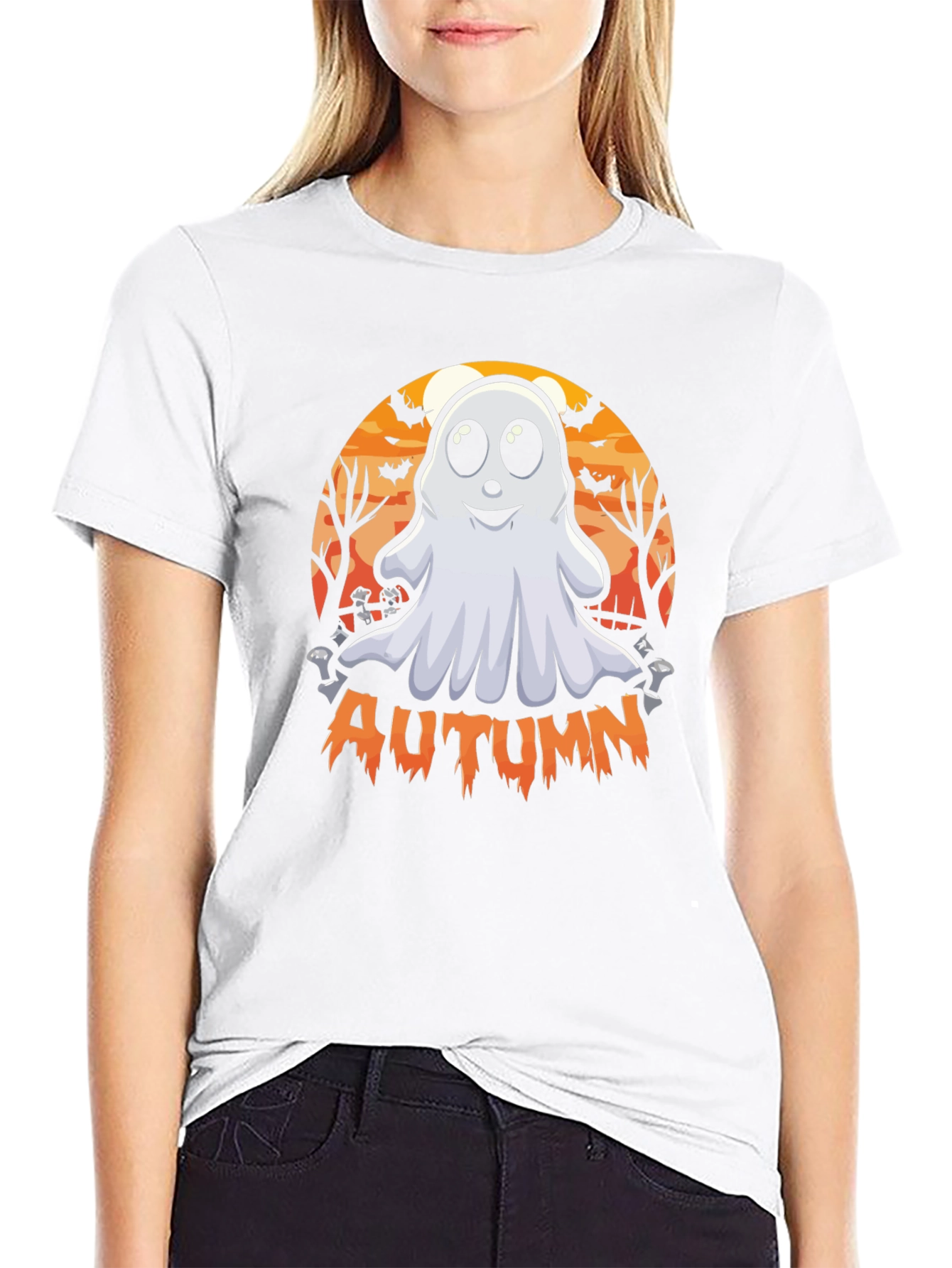Autumn Ghost Graphic Tee - Halloween