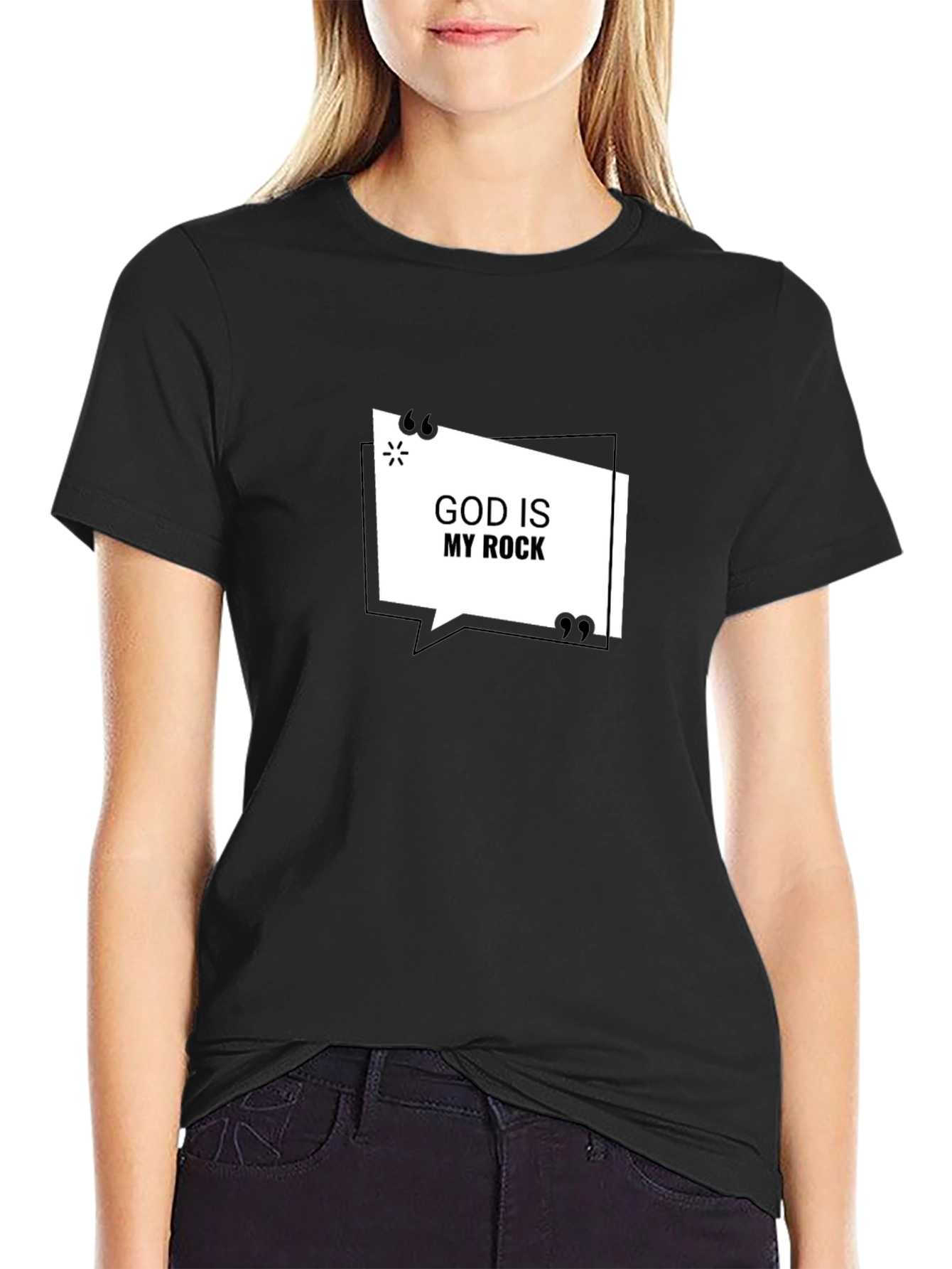 God Is My Rock Black T-Shirt