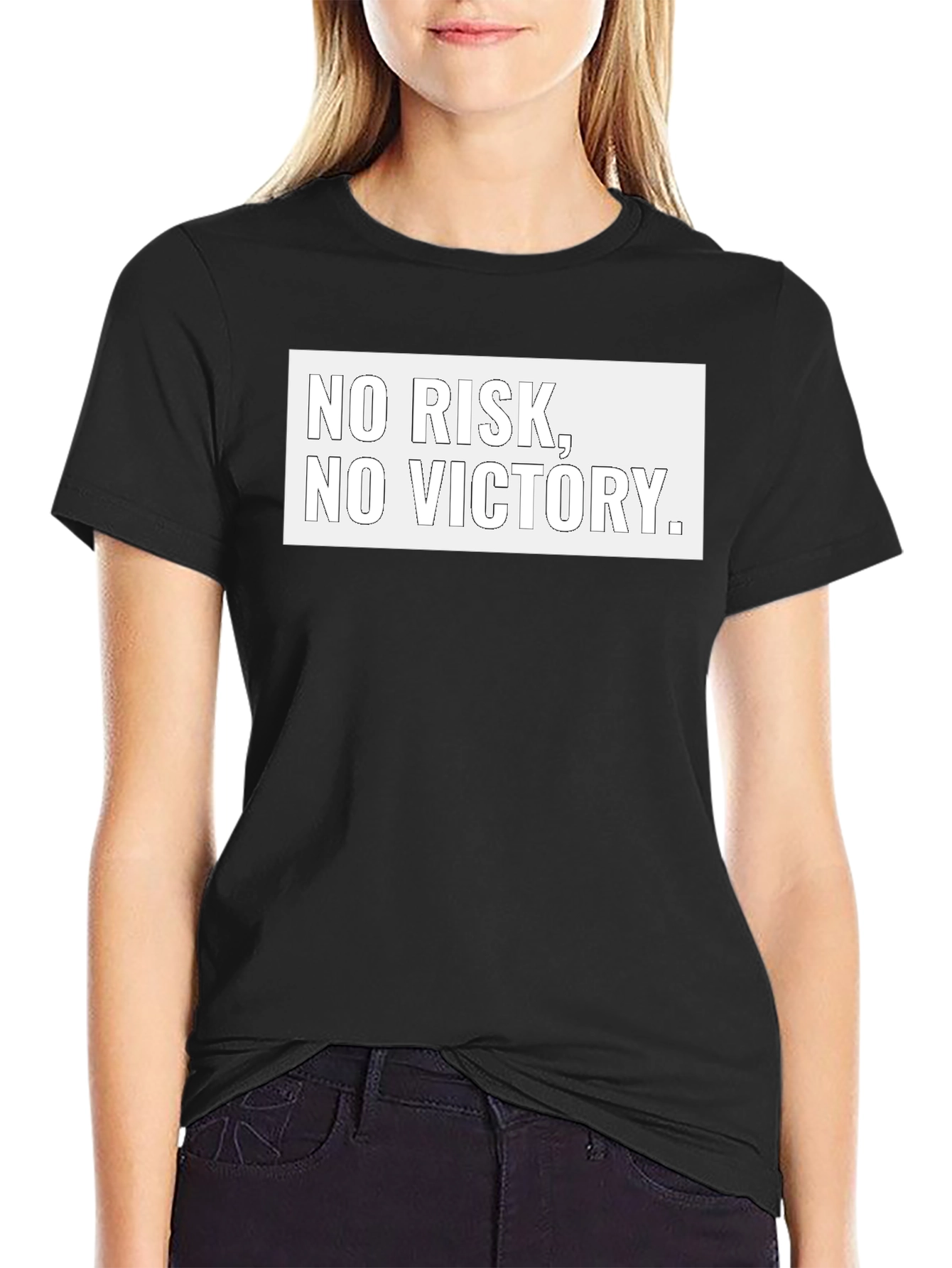 No Risk No Victory Black Graphic Tee