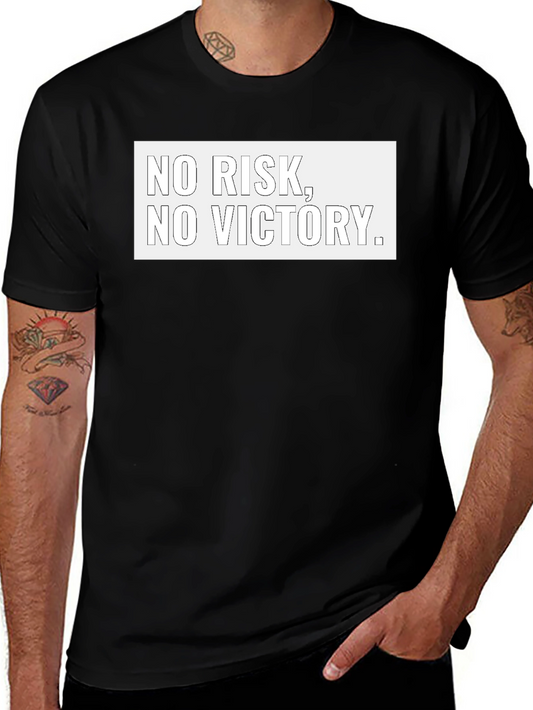 No Risk No Victory Black Graphic Tee