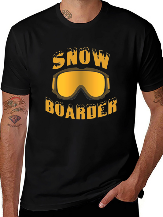 Snowboarder Graphic Tee - Black Cotton T-Shirt