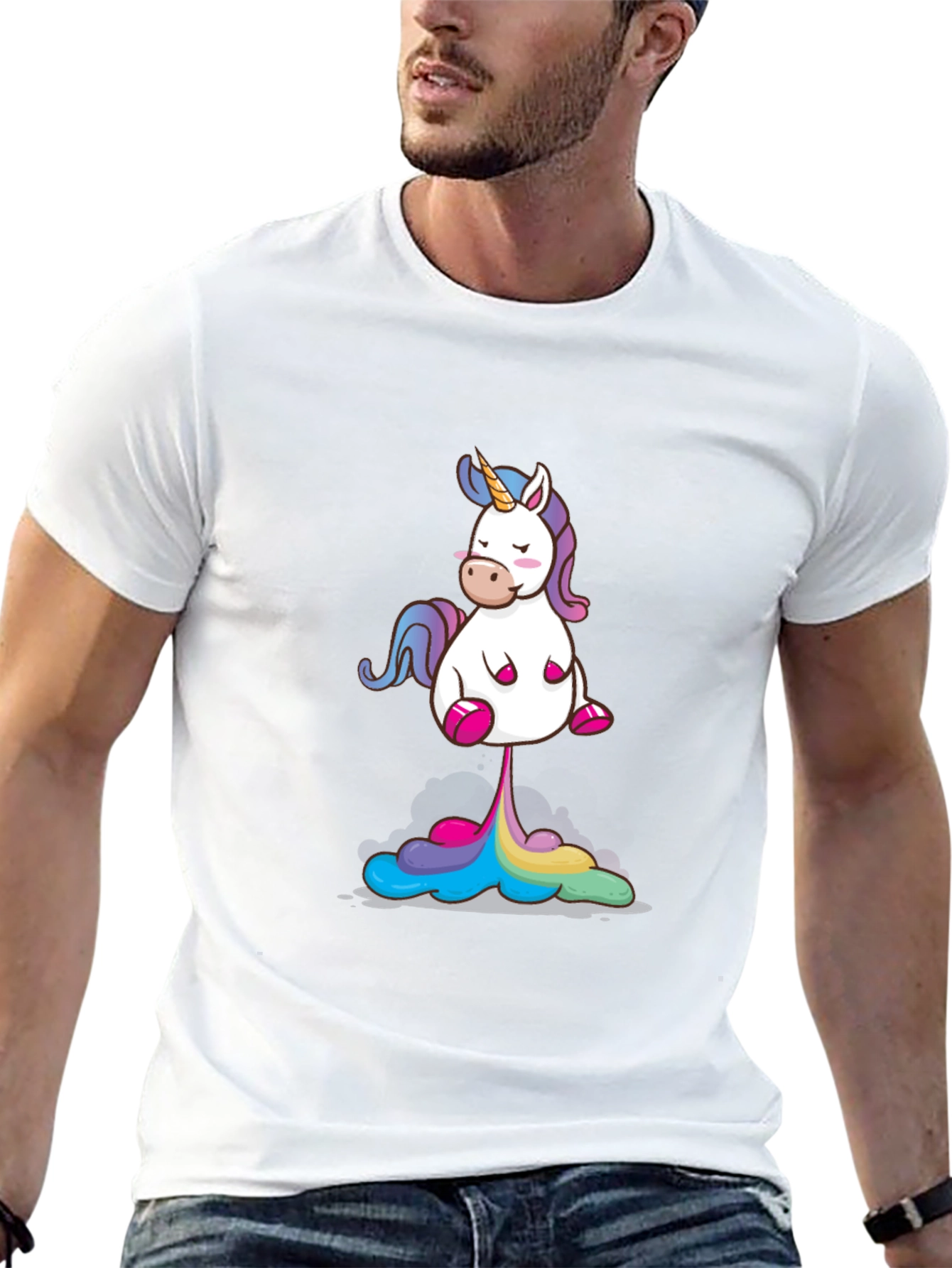 Unicorn Rainbow Poop Black T-Shirt
