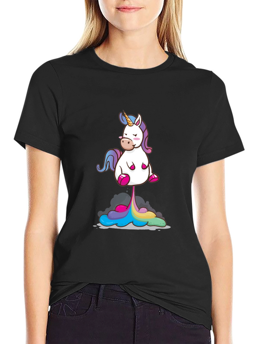 Unicorn Rainbow Poop Black T-Shirt