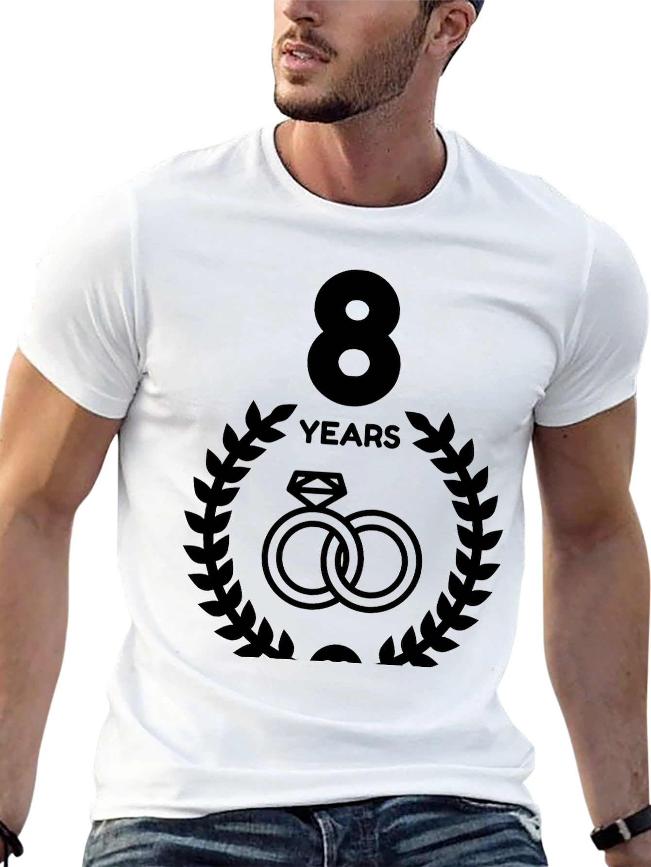 8 Year Anniversary T-Shirt - Rings Graphic Tee