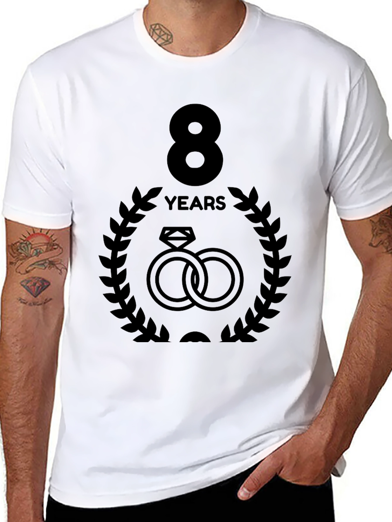 8 Year Anniversary T-Shirt - Rings Graphic Tee