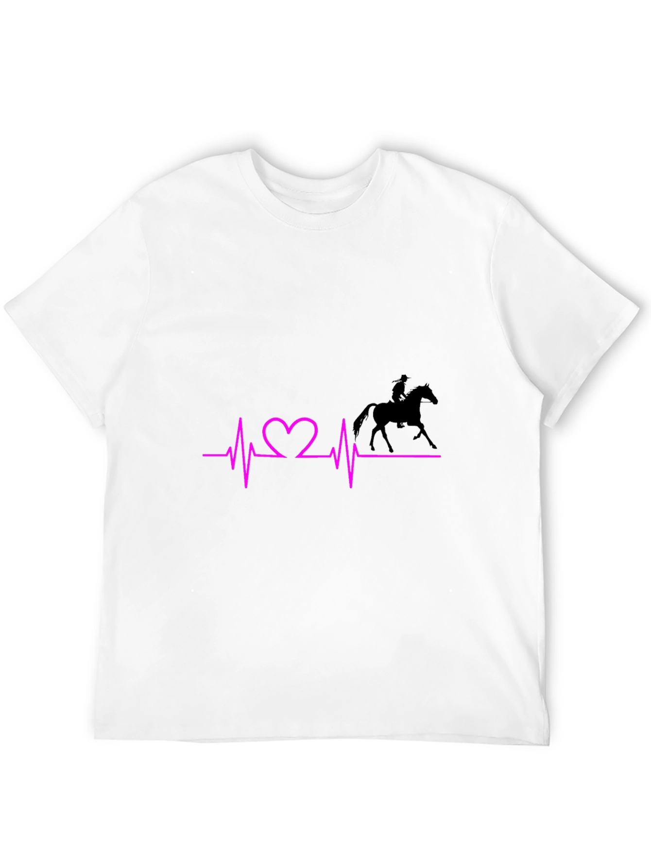 Horse Riding Heartbeat Graphic Tee - Black