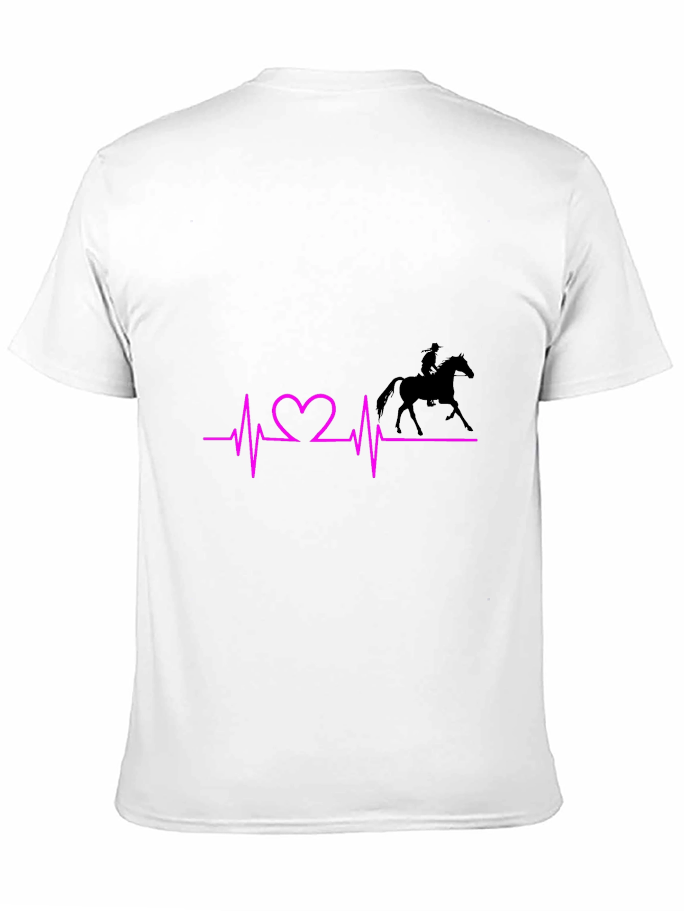 Horse Riding Heartbeat Graphic Tee - Black