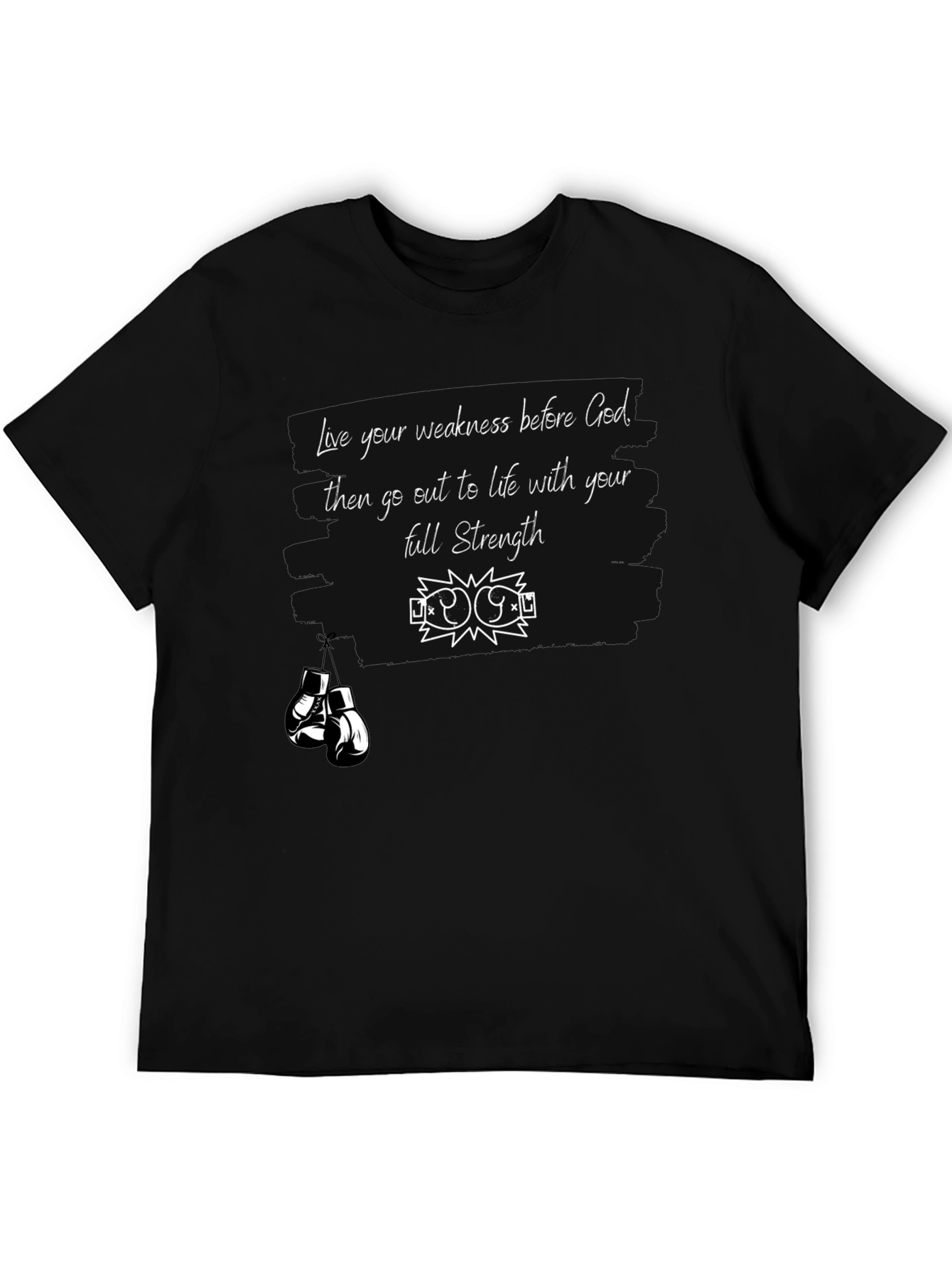 Motivational Strength T-Shirt - Boxing Gloves Design
