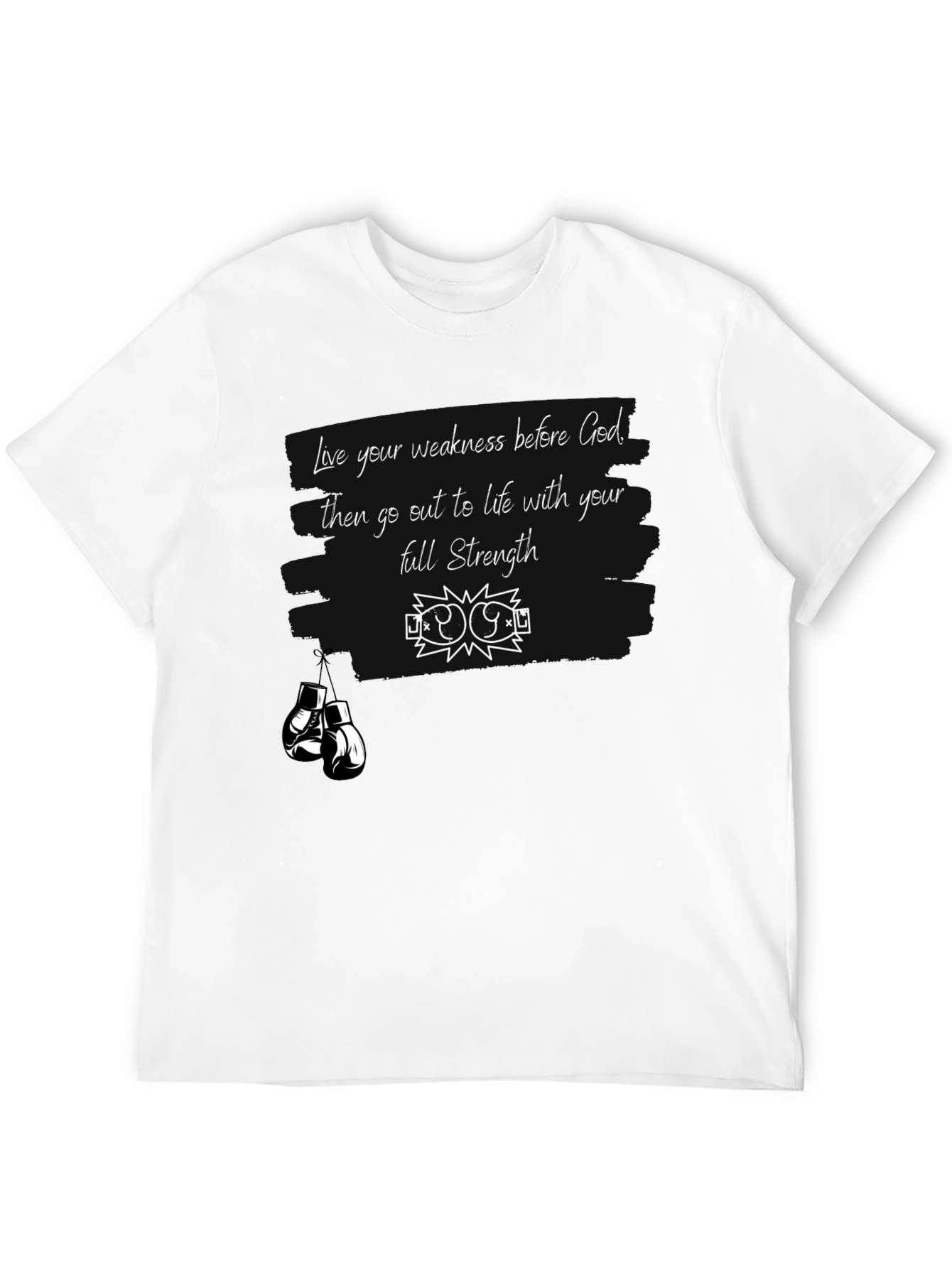Motivational Strength T-Shirt - Boxing Gloves Design