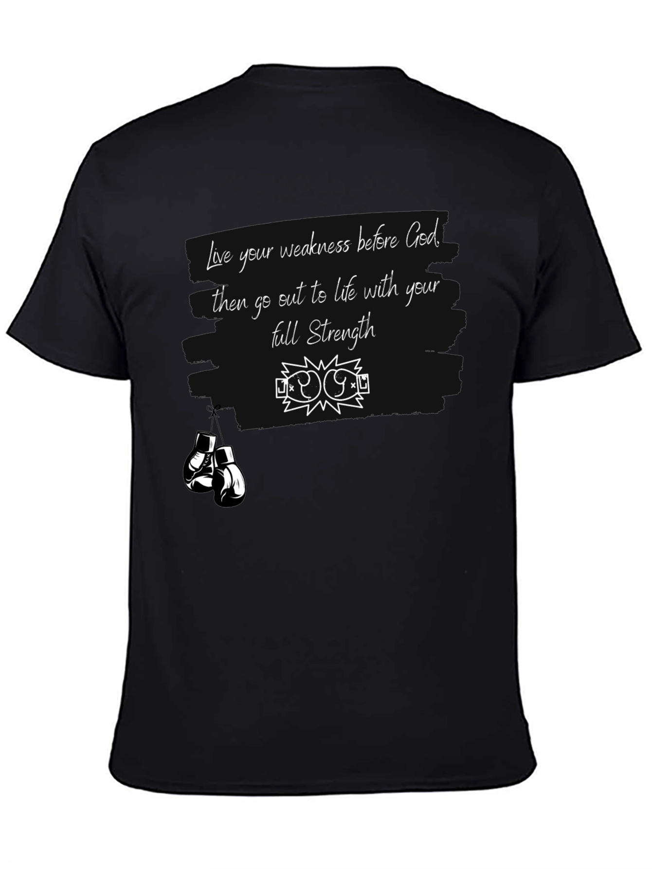 Motivational Strength T-Shirt - Boxing Gloves Design