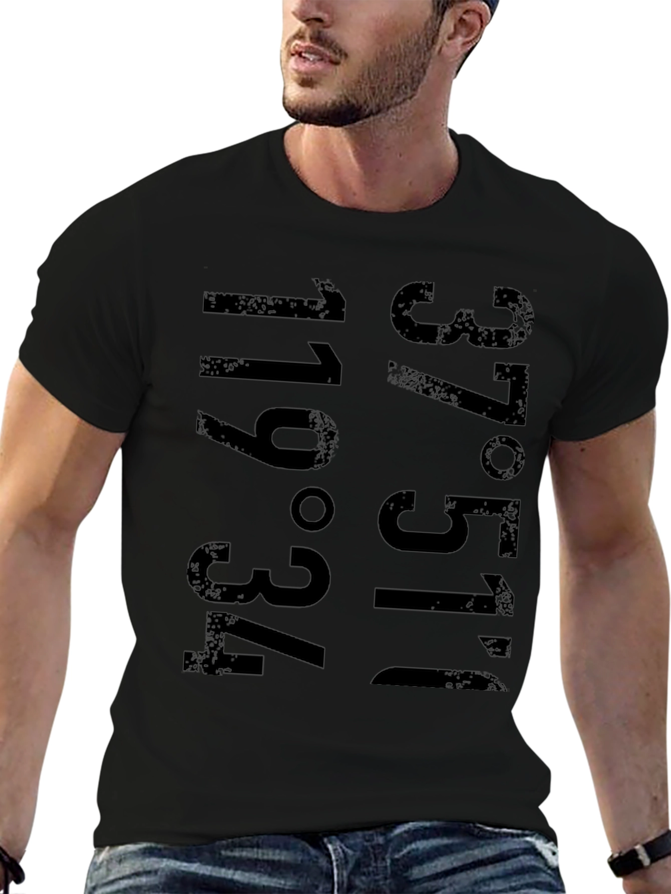 Latitude Longitude Graphic Tee - Black