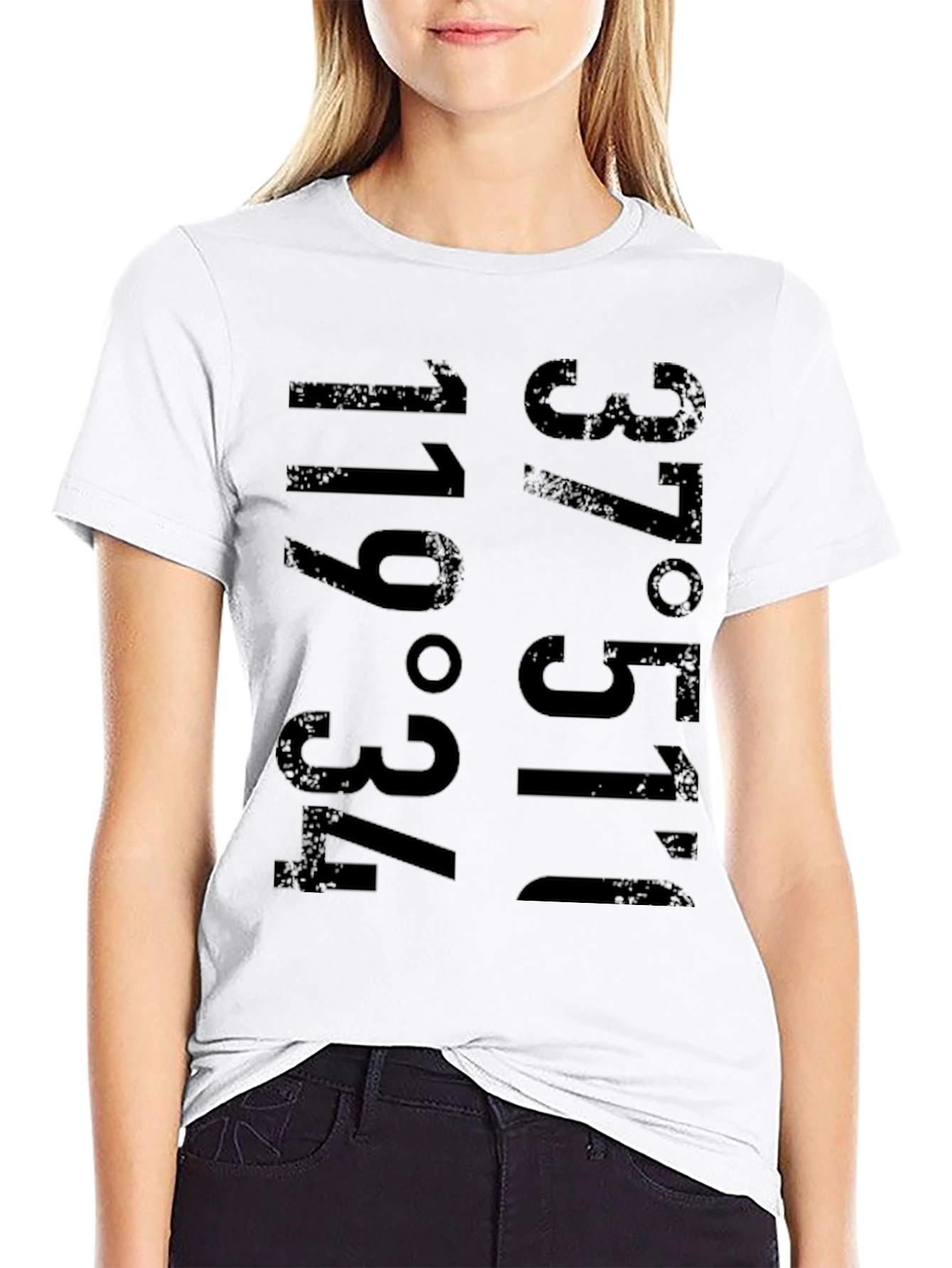 Latitude Longitude Graphic Tee - Black