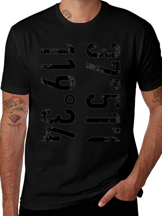 Latitude Longitude Graphic Tee - Black