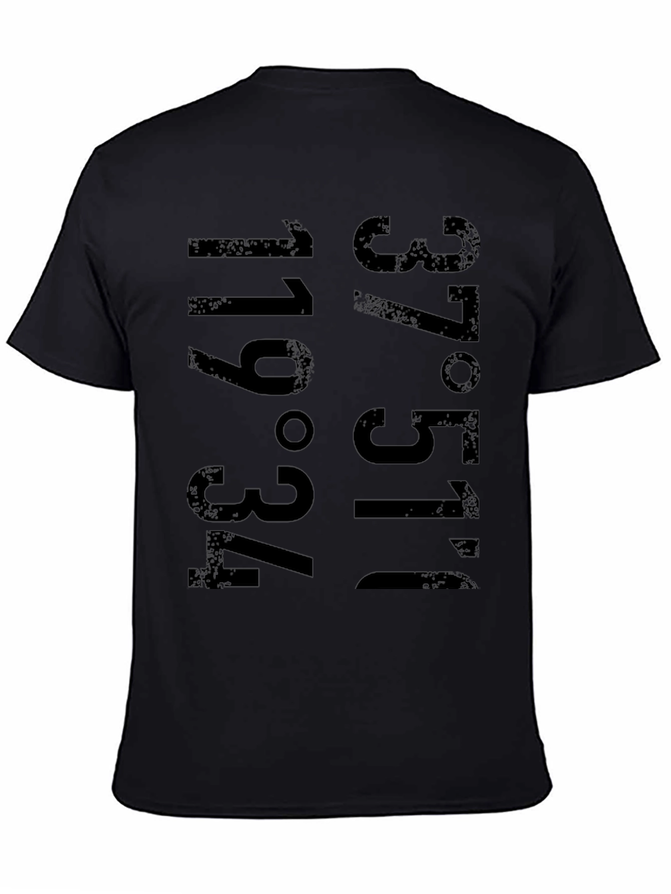 Latitude Longitude Graphic Tee - Black
