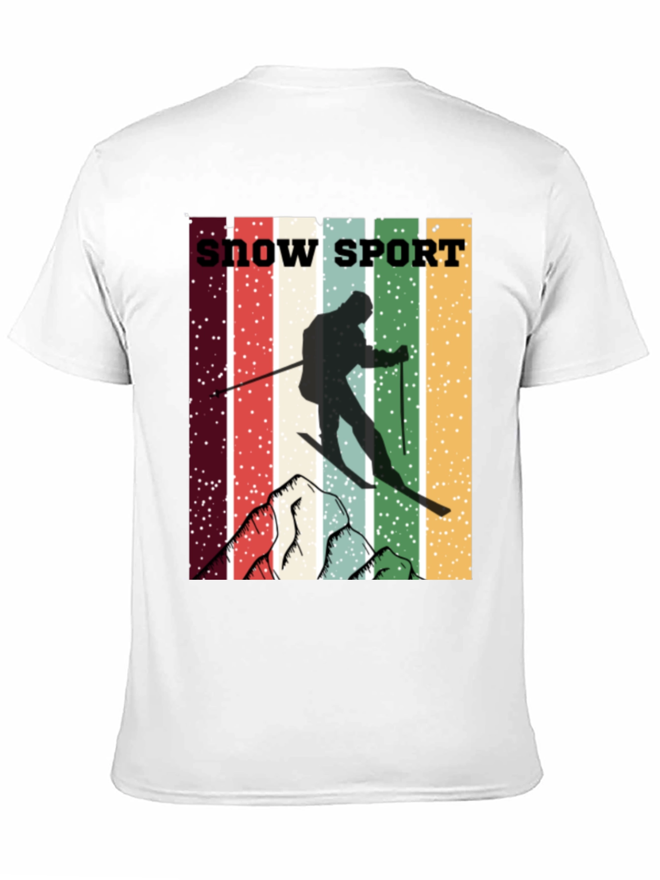 Retro Snow Sport T-Shirt - Skiing Adventure Tee