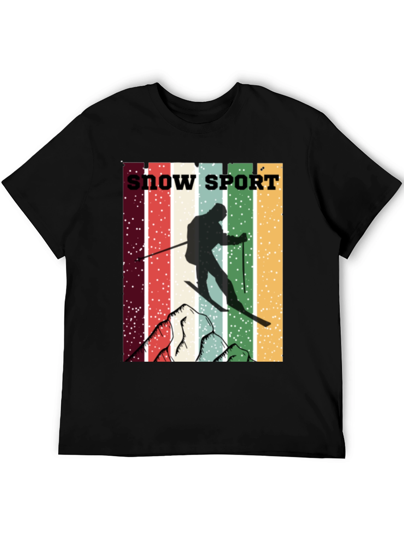 Retro Snow Sport T-Shirt - Skiing Adventure Tee