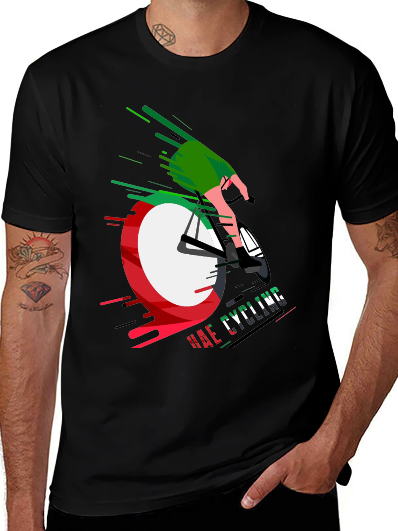 UAE Cycling Black T-Shirt Unique Design