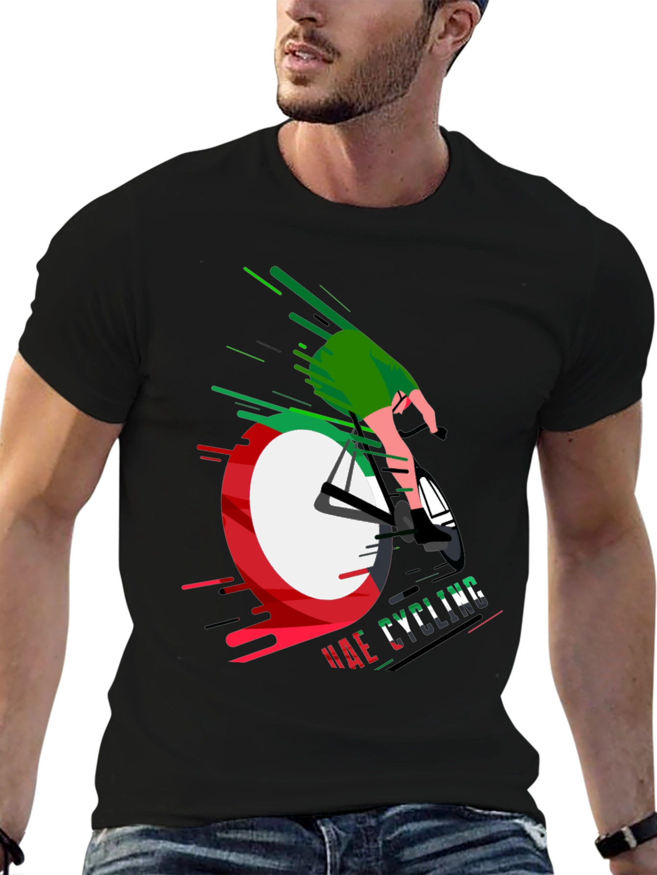 UAE Cycling Black T-Shirt Unique Design