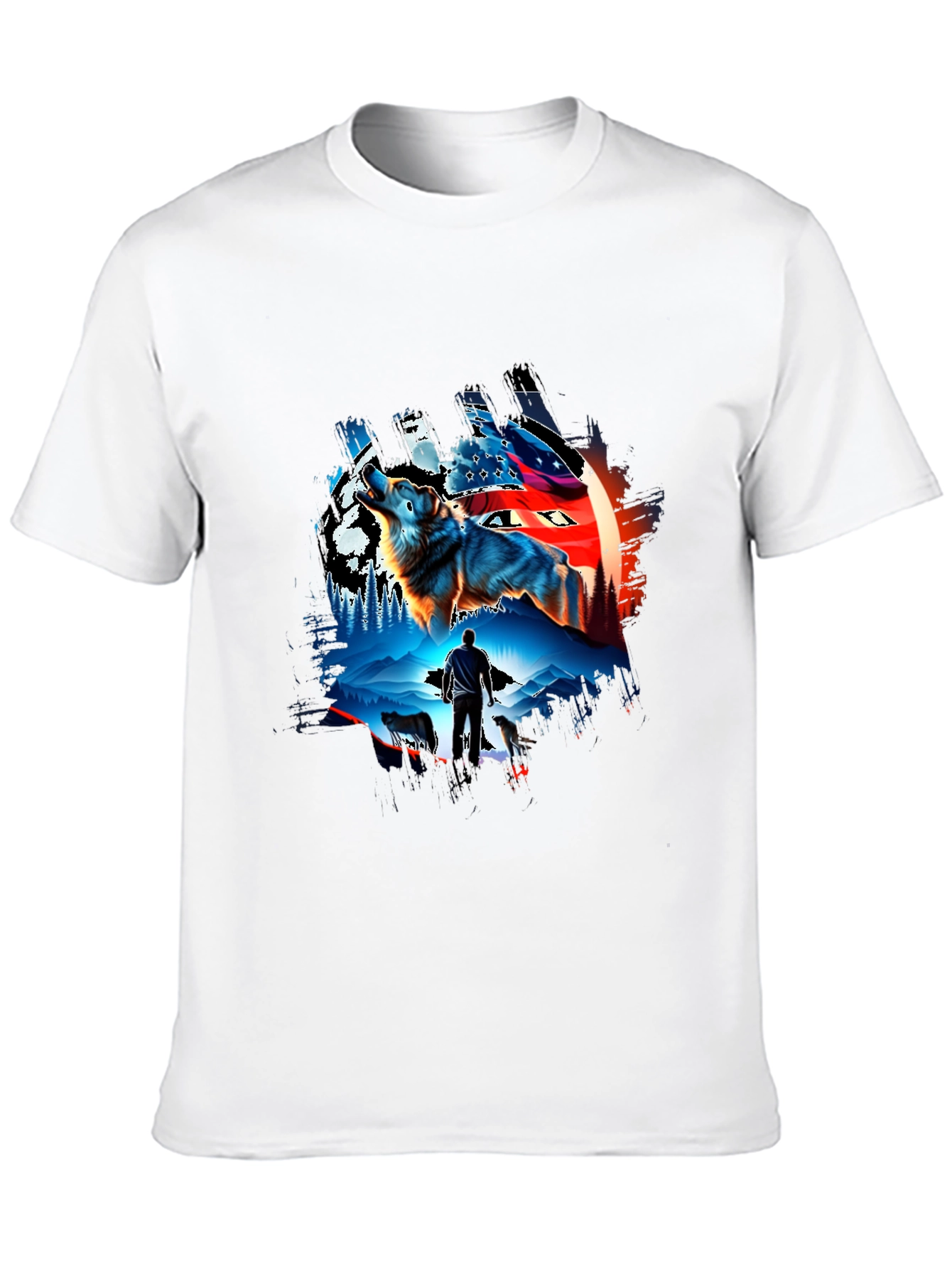 Wolf Pack Graphic T-Shirt - Mens Black Tee