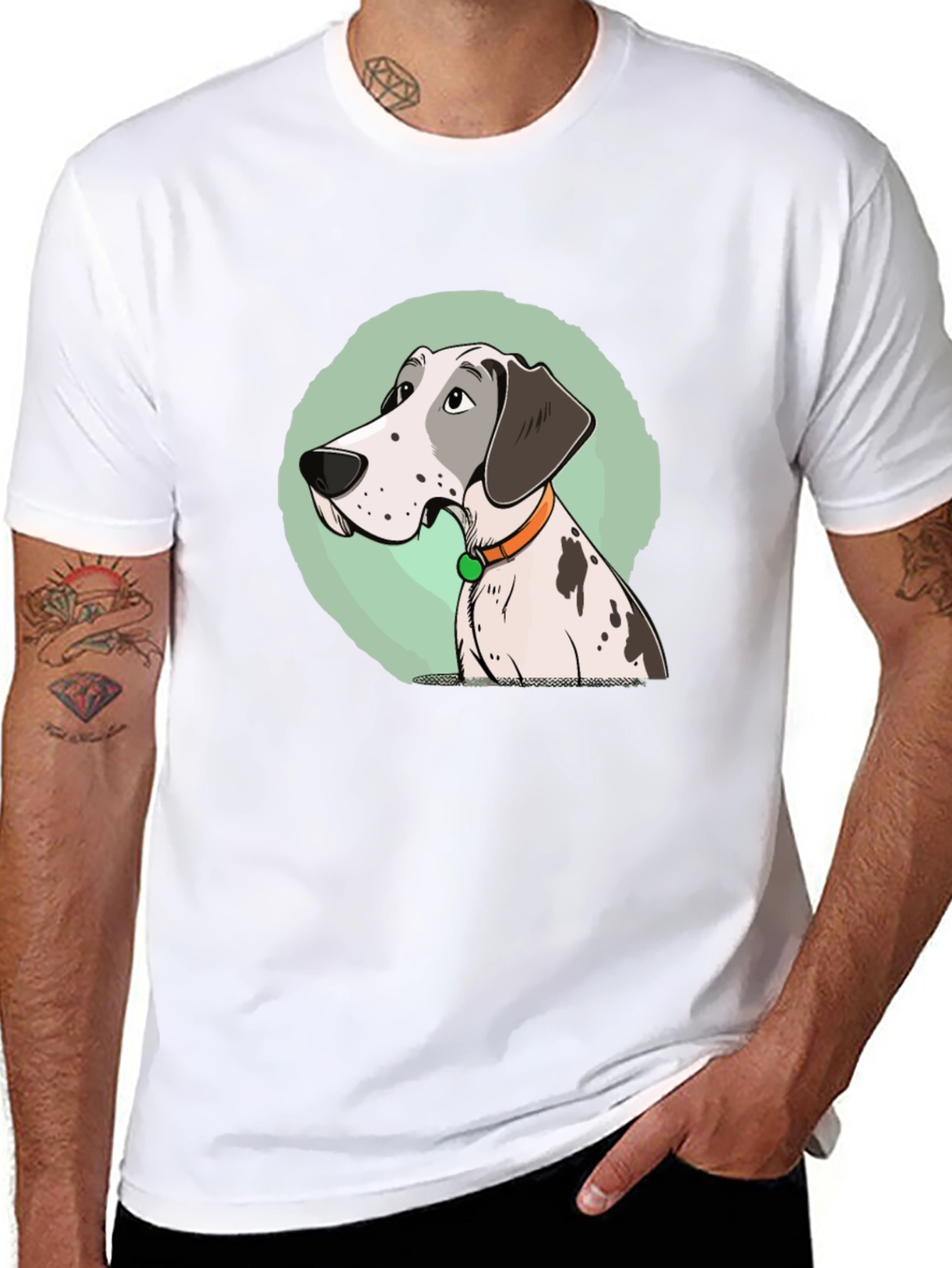Dog Lovers Tee: Cartoon Pointer Dog T-Shirt