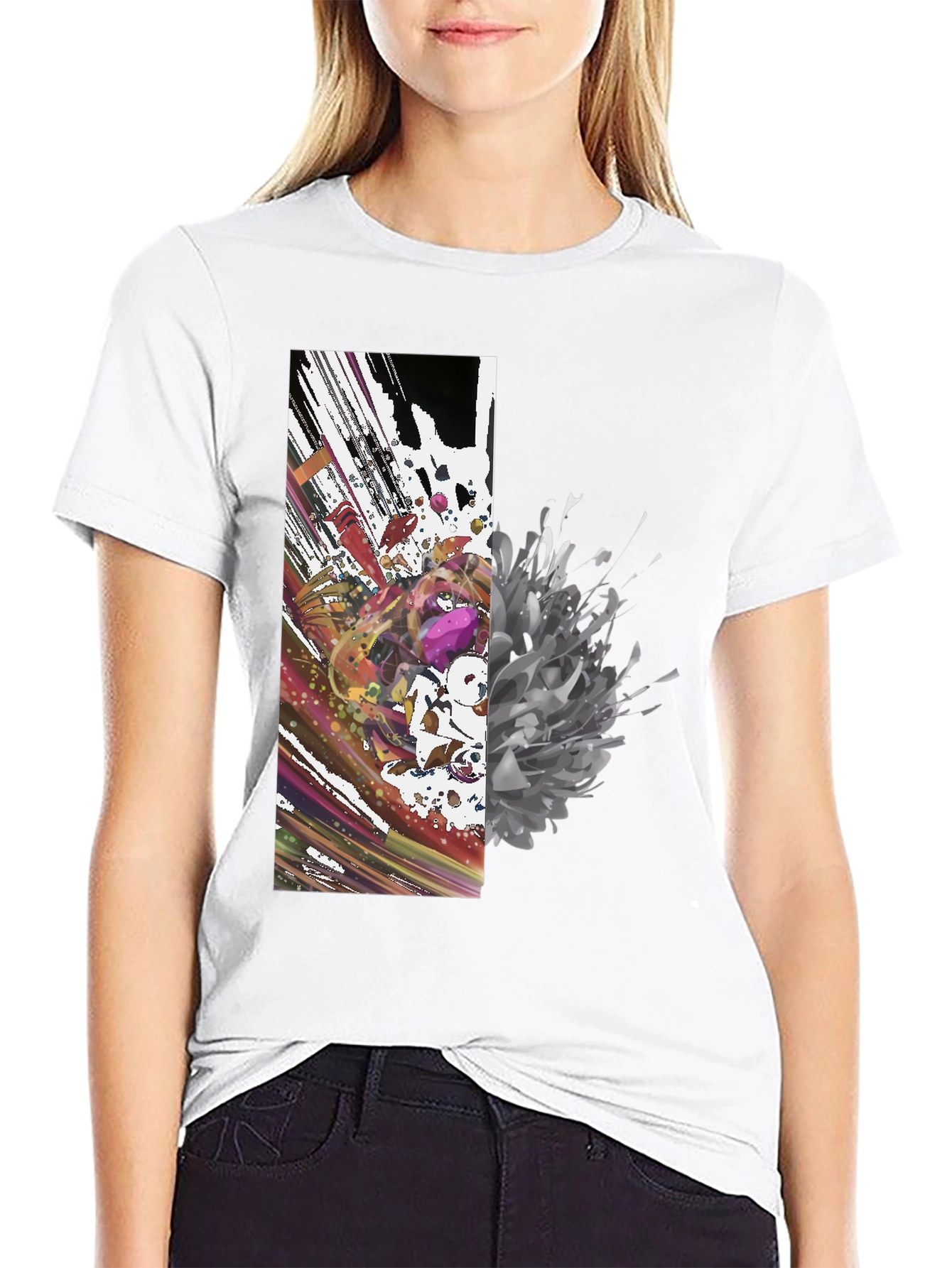 Abstract Art Black Tee - Modern Graphic Print