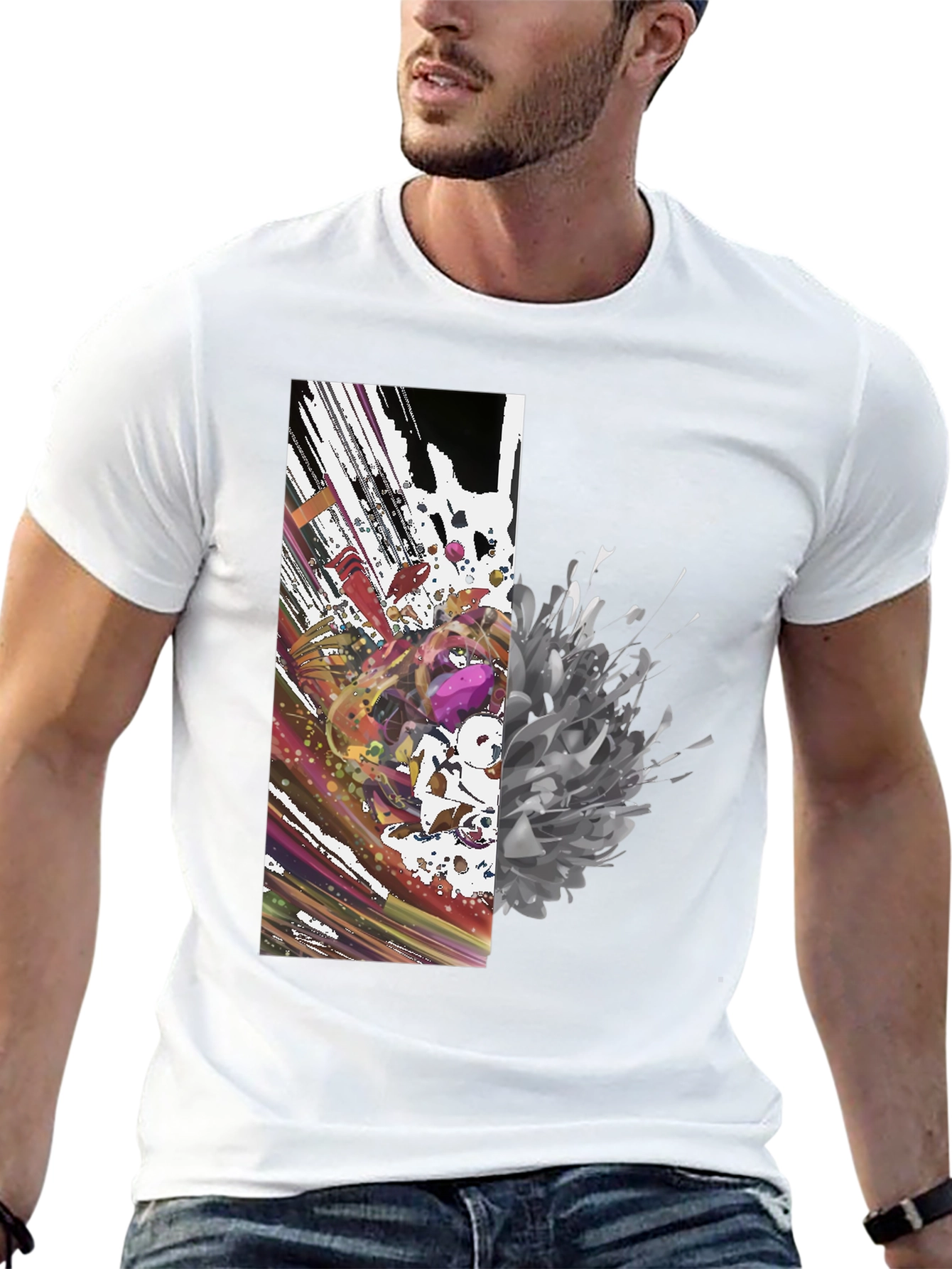 Abstract Art Black Tee - Modern Graphic Print