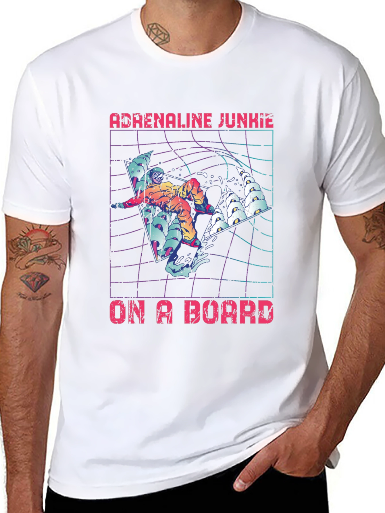 Adrenaline Junkie On A Board Graphic Tee