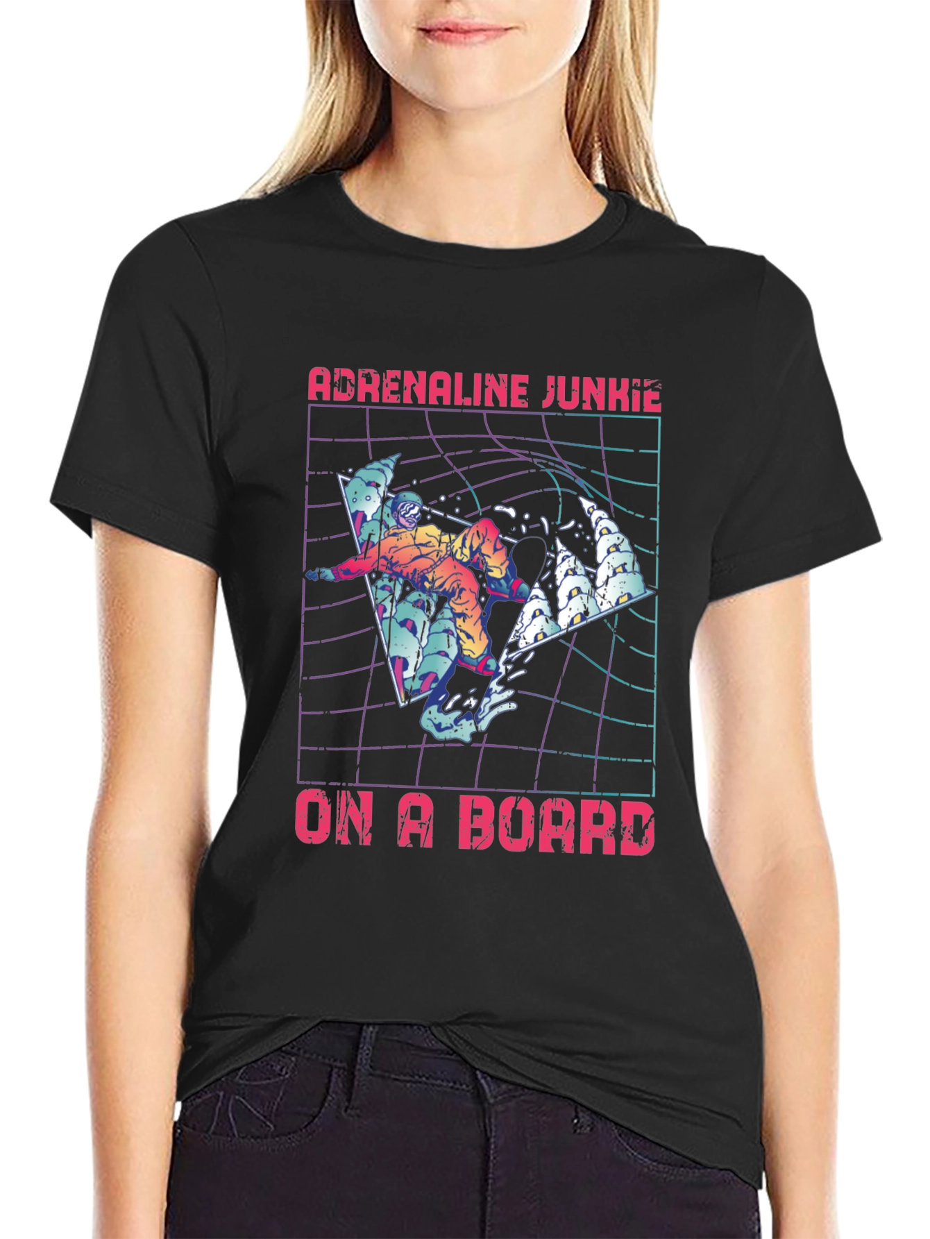 Adrenaline Junkie On A Board Graphic Tee