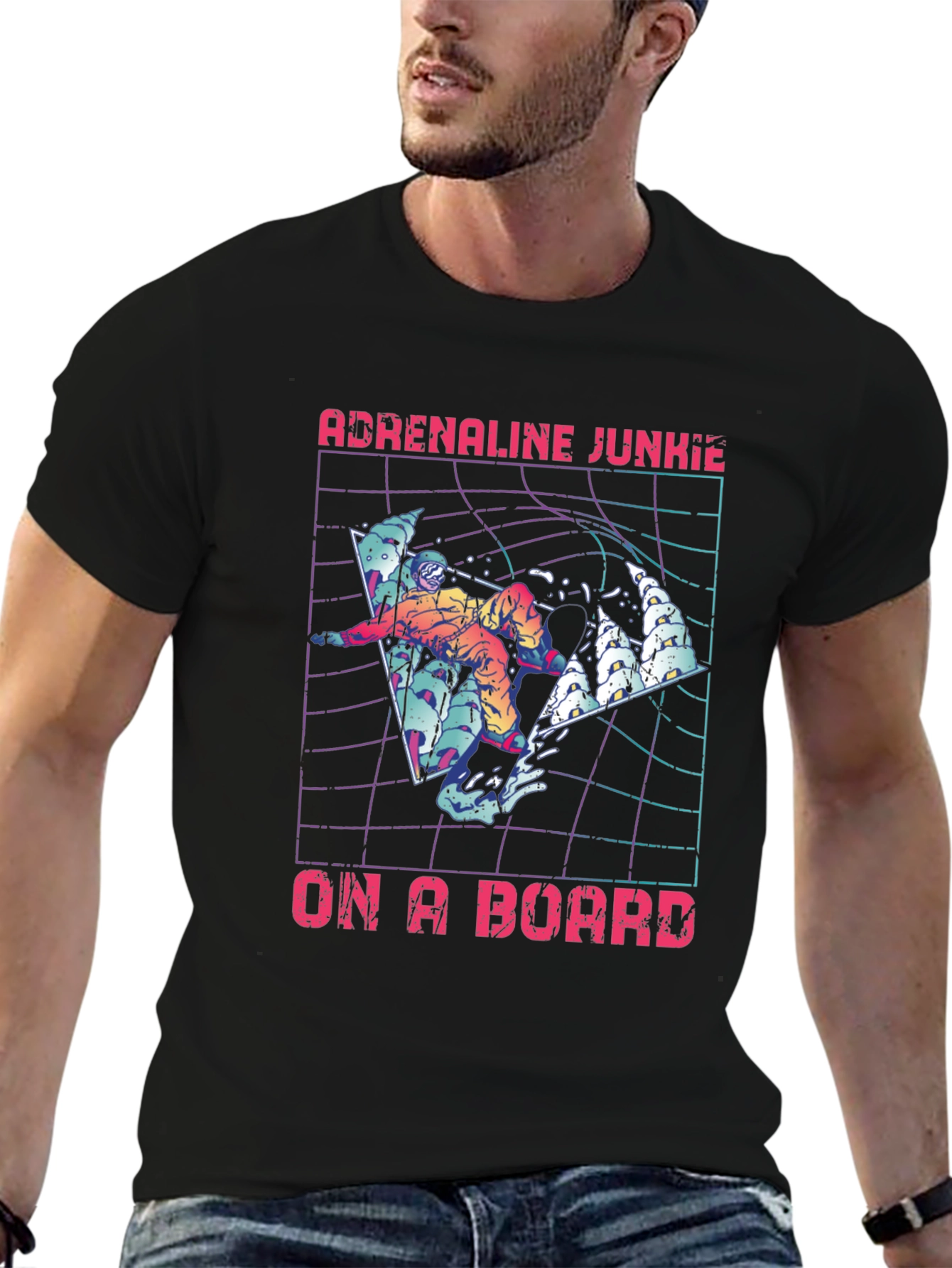 Adrenaline Junkie On A Board Graphic Tee