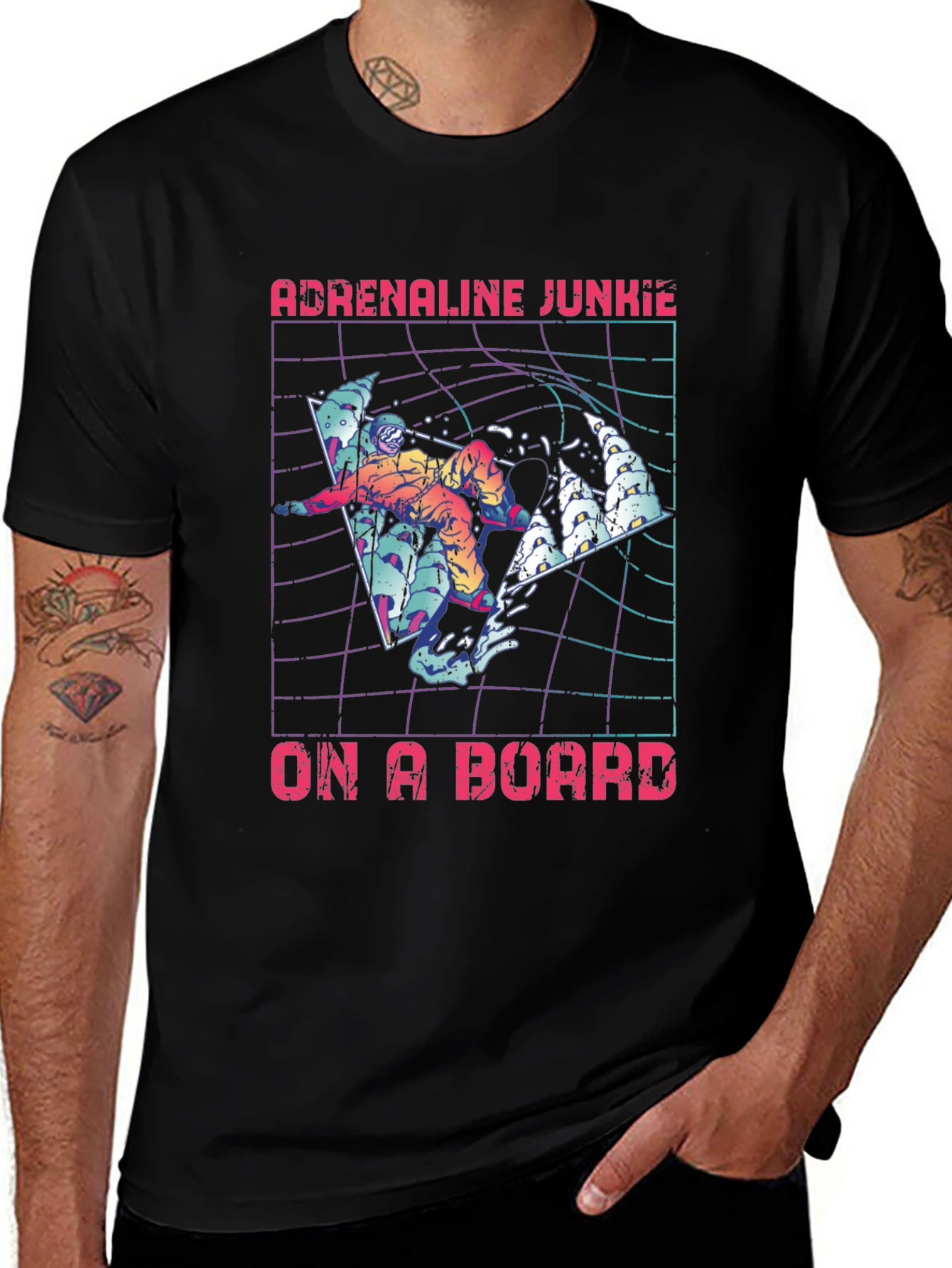 Adrenaline Junkie On A Board Graphic Tee