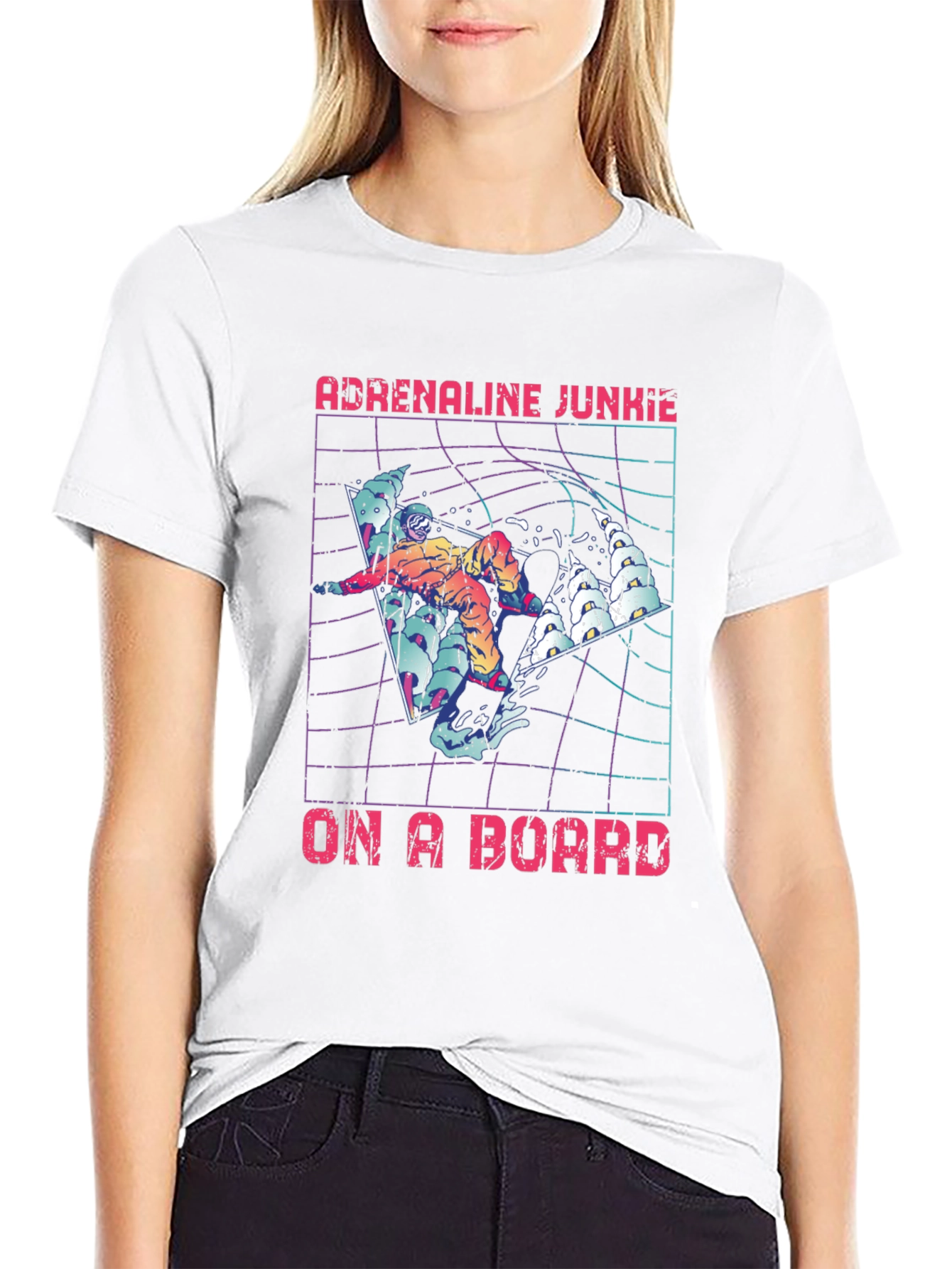 Adrenaline Junkie On A Board Graphic Tee