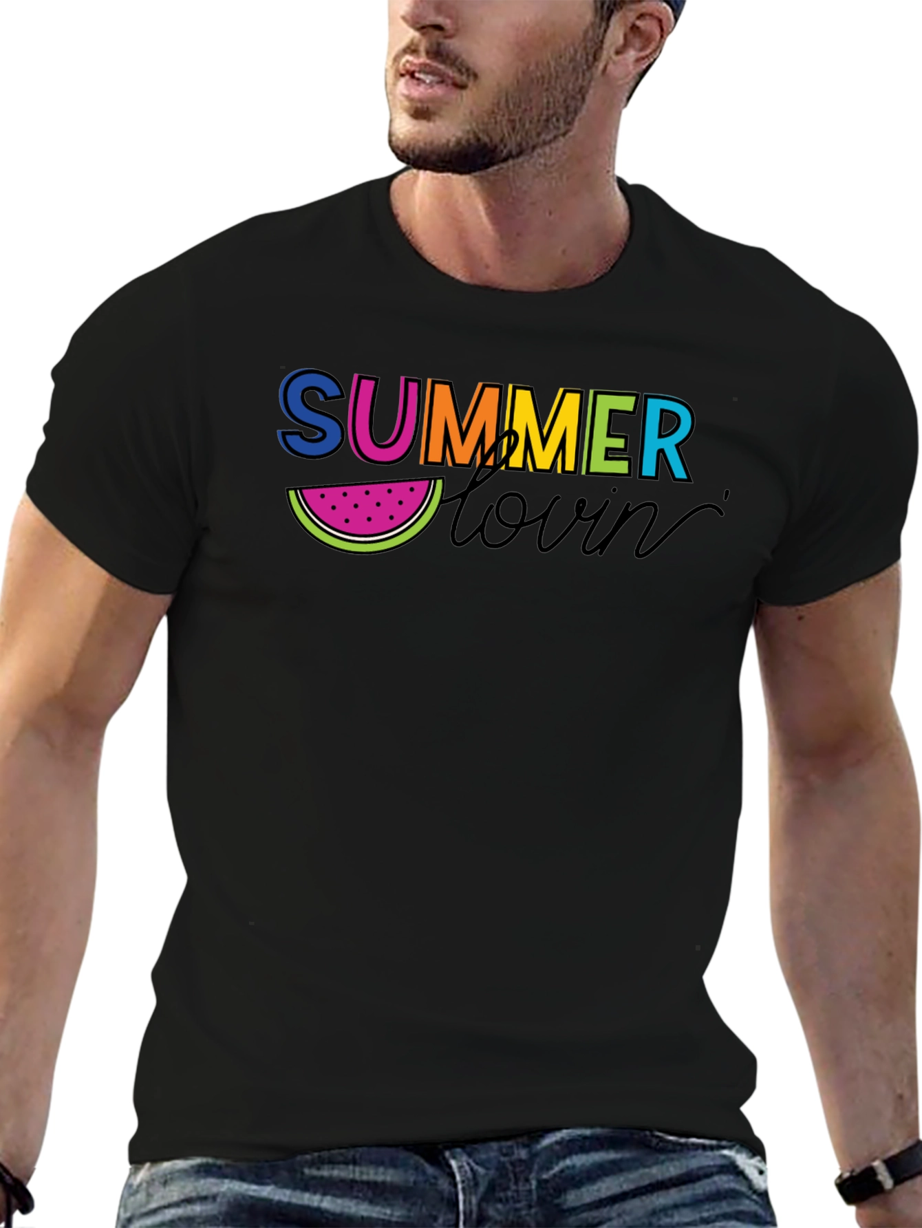 Summer Lovin Graphic Tee - Mens Black T-Shirt