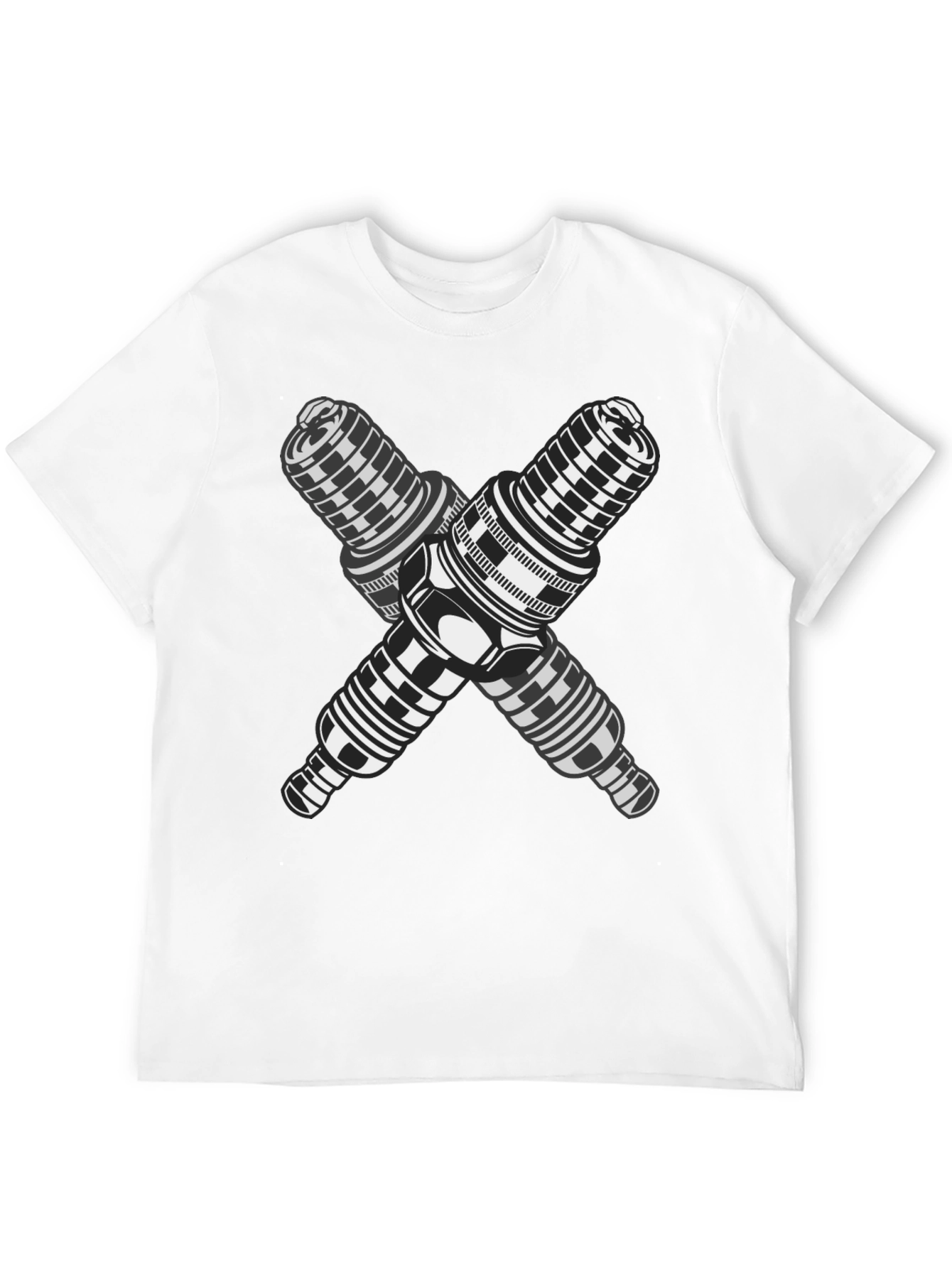 Crossed Spark Plugs Graphic T-Shirt