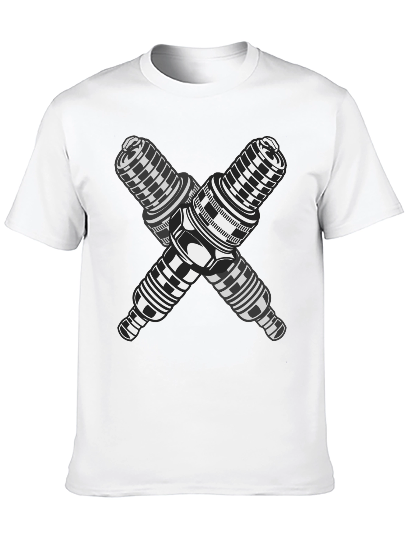 Crossed Spark Plugs Graphic T-Shirt