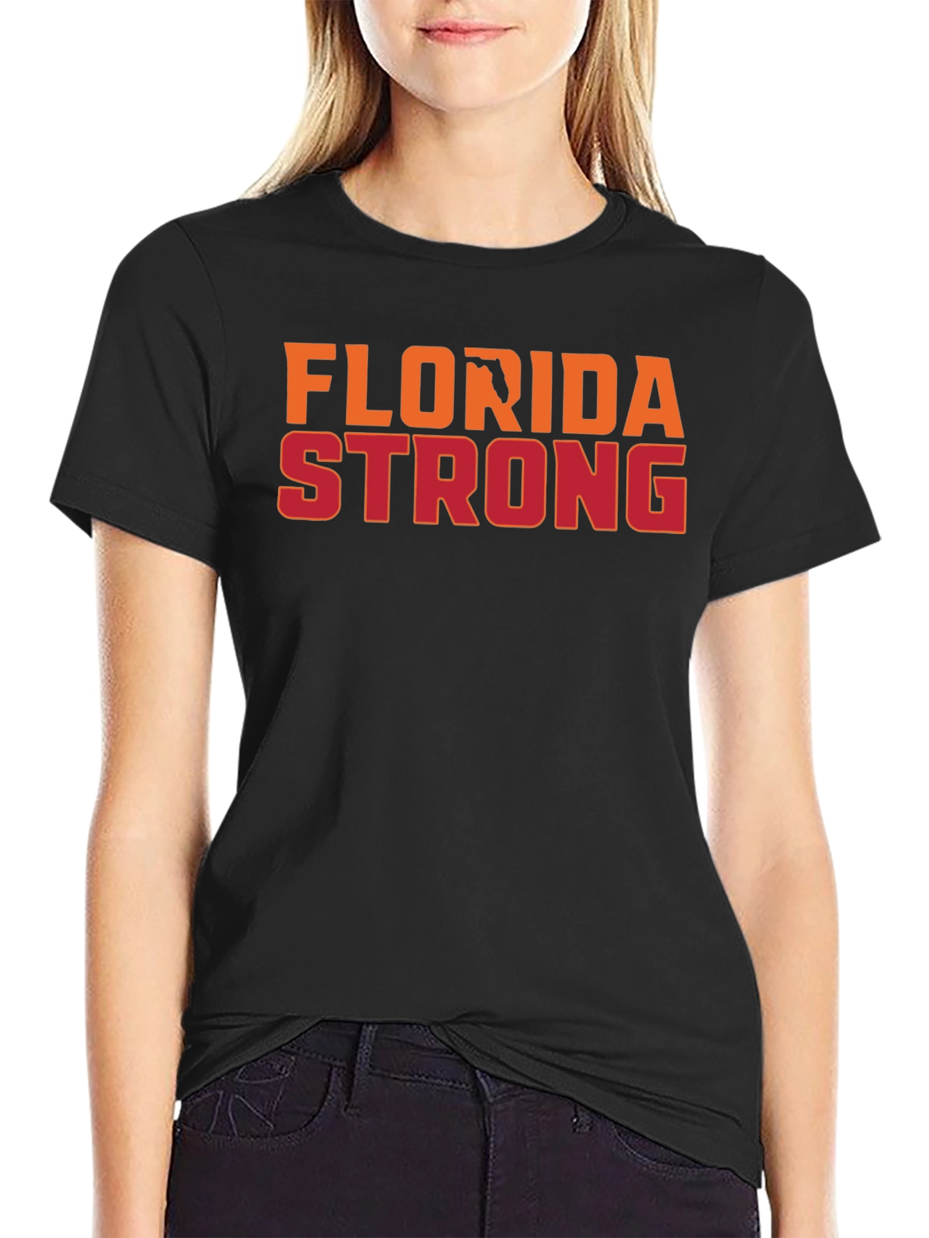 Florida Strong Graphic Tee - Black Cotton