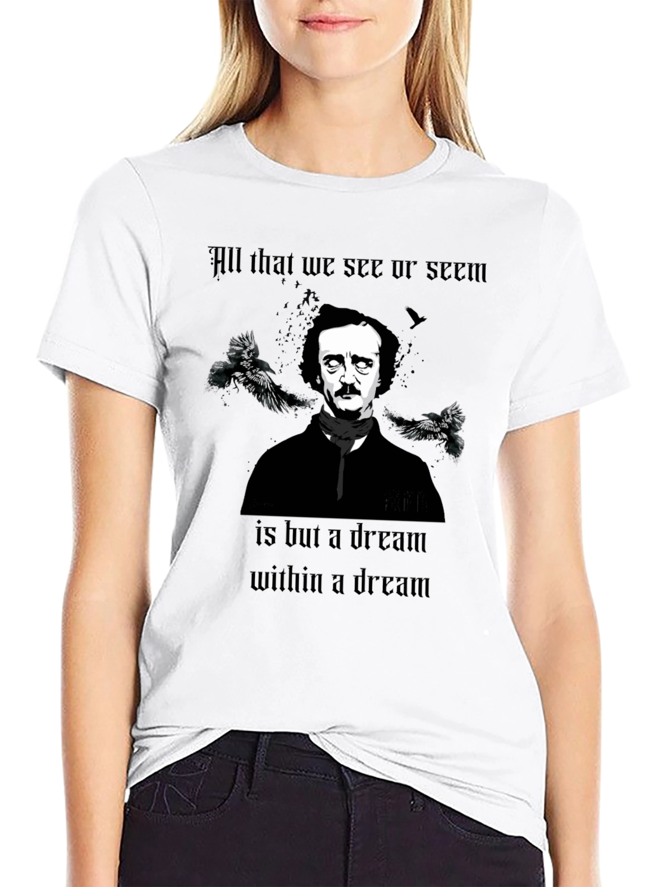 Edgar Allan Poe Dream T-Shirt - Raven Poet Tee