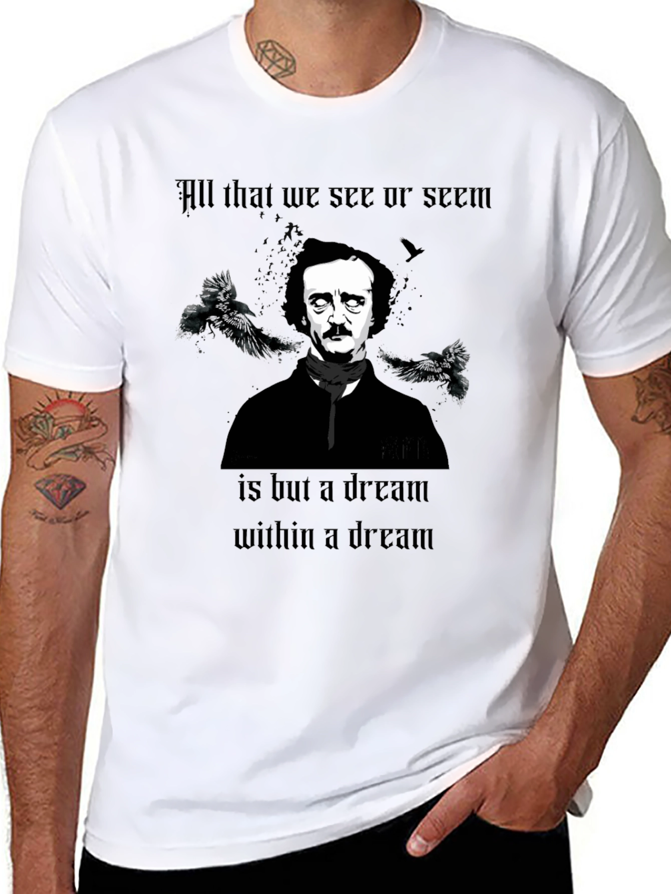 Edgar Allan Poe Dream T-Shirt - Raven Poet Tee
