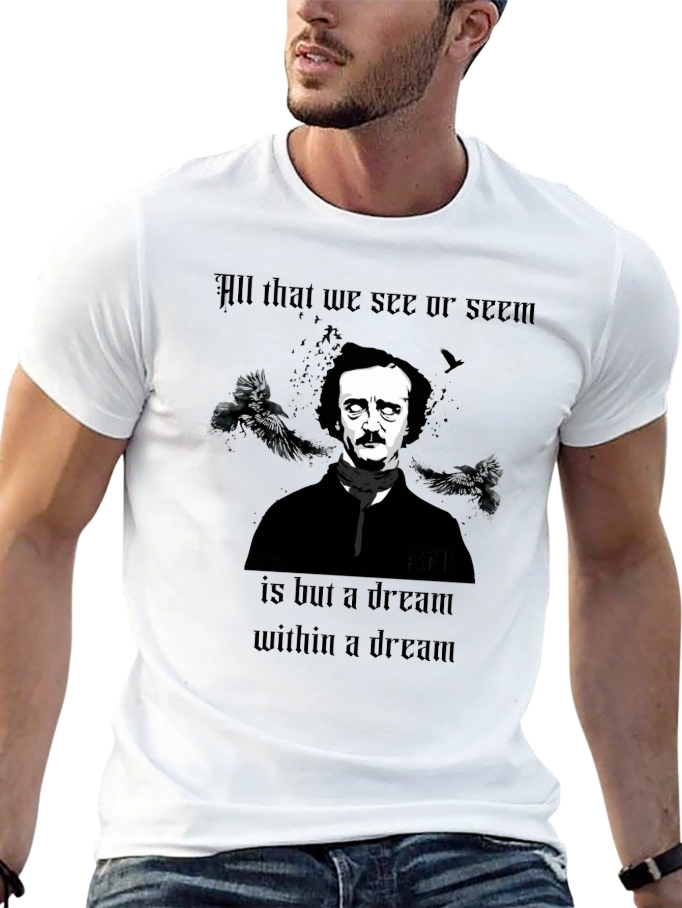 Edgar Allan Poe Dream T-Shirt - Raven Poet Tee