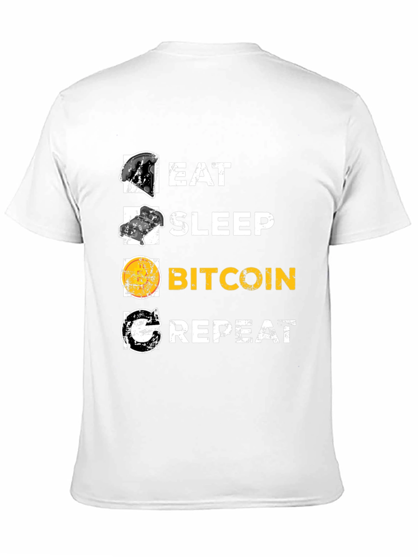 Eat Sleep Bitcoin Repeat Graphic Tee - Crypto T-Shirt