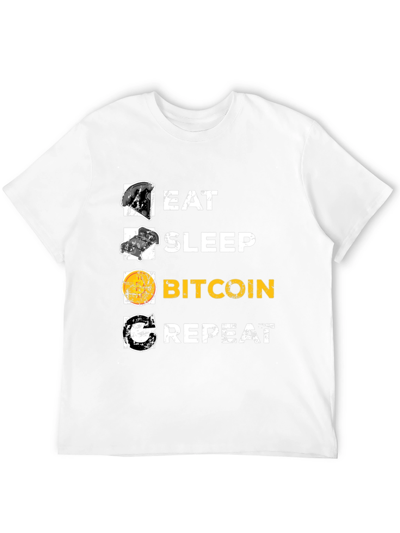 Eat Sleep Bitcoin Repeat Graphic Tee - Crypto T-Shirt
