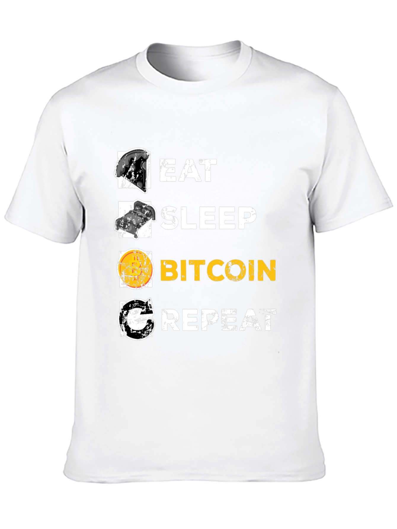 Eat Sleep Bitcoin Repeat Graphic Tee - Crypto T-Shirt