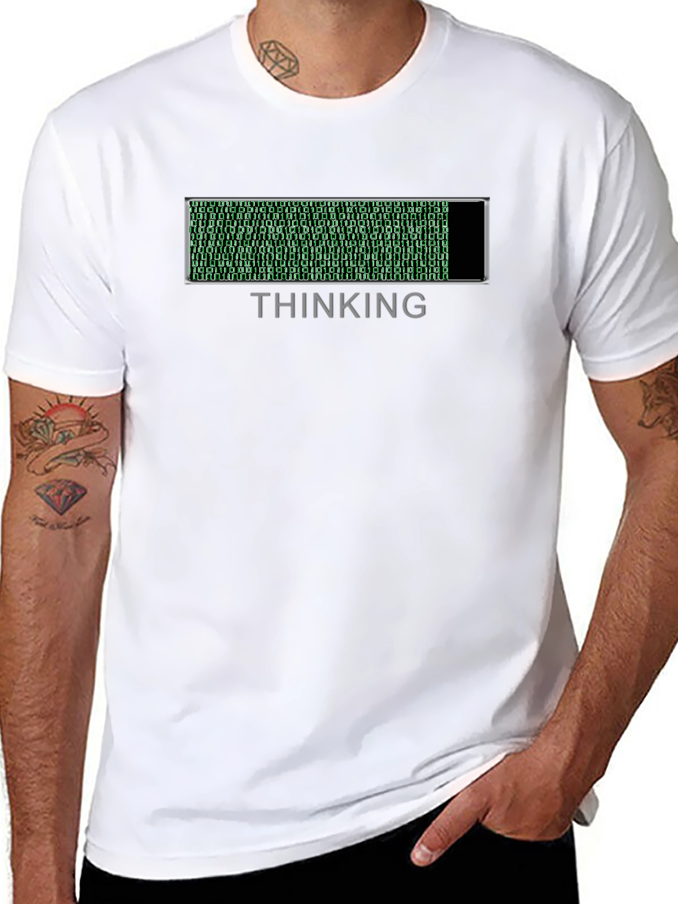 Thinking Mode T-Shirt - Binary Code Loading Bar
