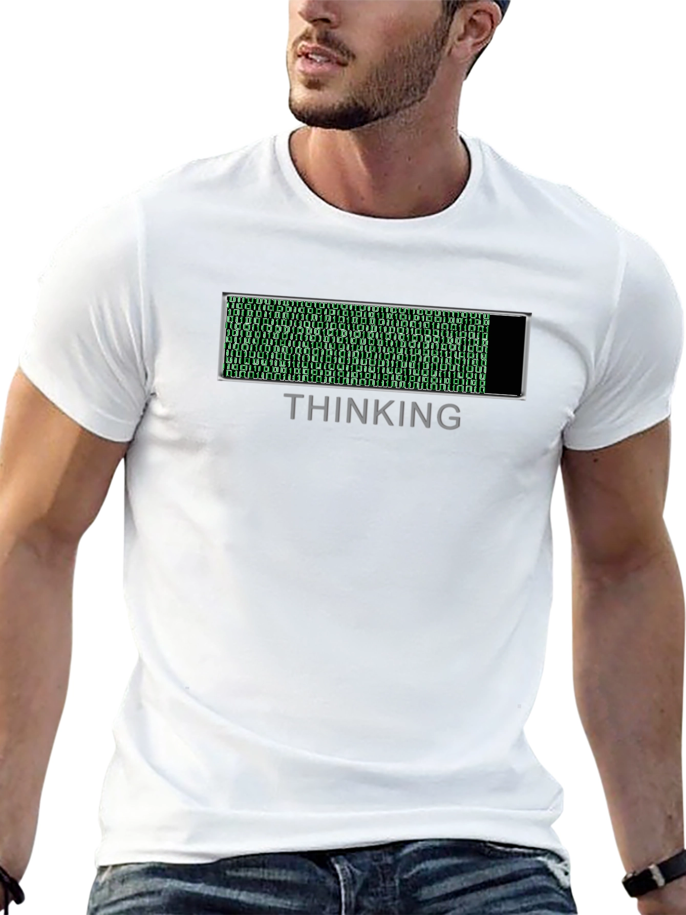 Thinking Mode T-Shirt - Binary Code Loading Bar