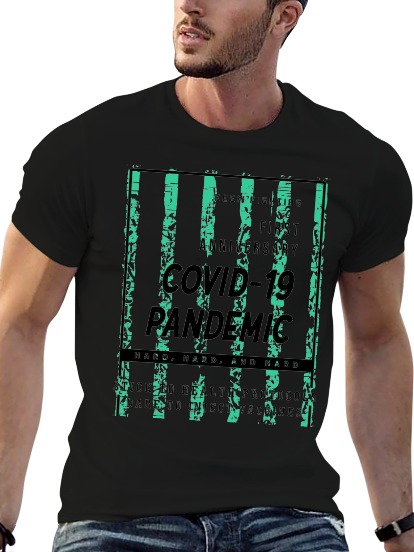COVID-19 Pandemic Anniversary Black T-Shirt