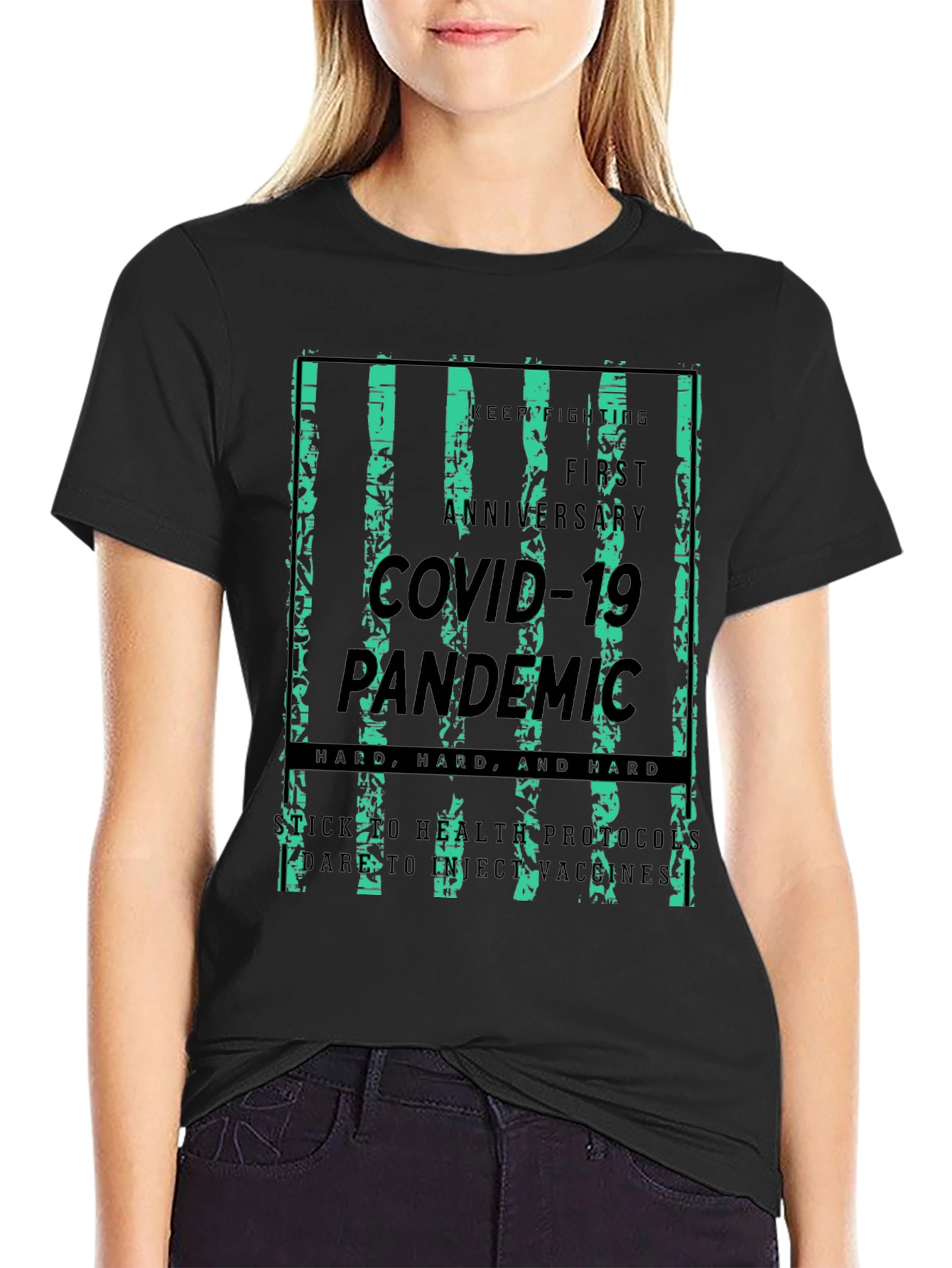 COVID-19 Pandemic Anniversary Black T-Shirt