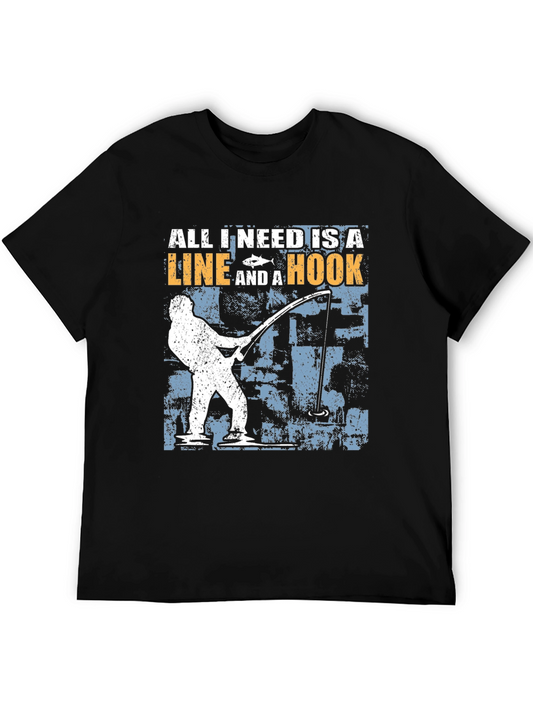 Fishing Line and Hook Graphic Tee